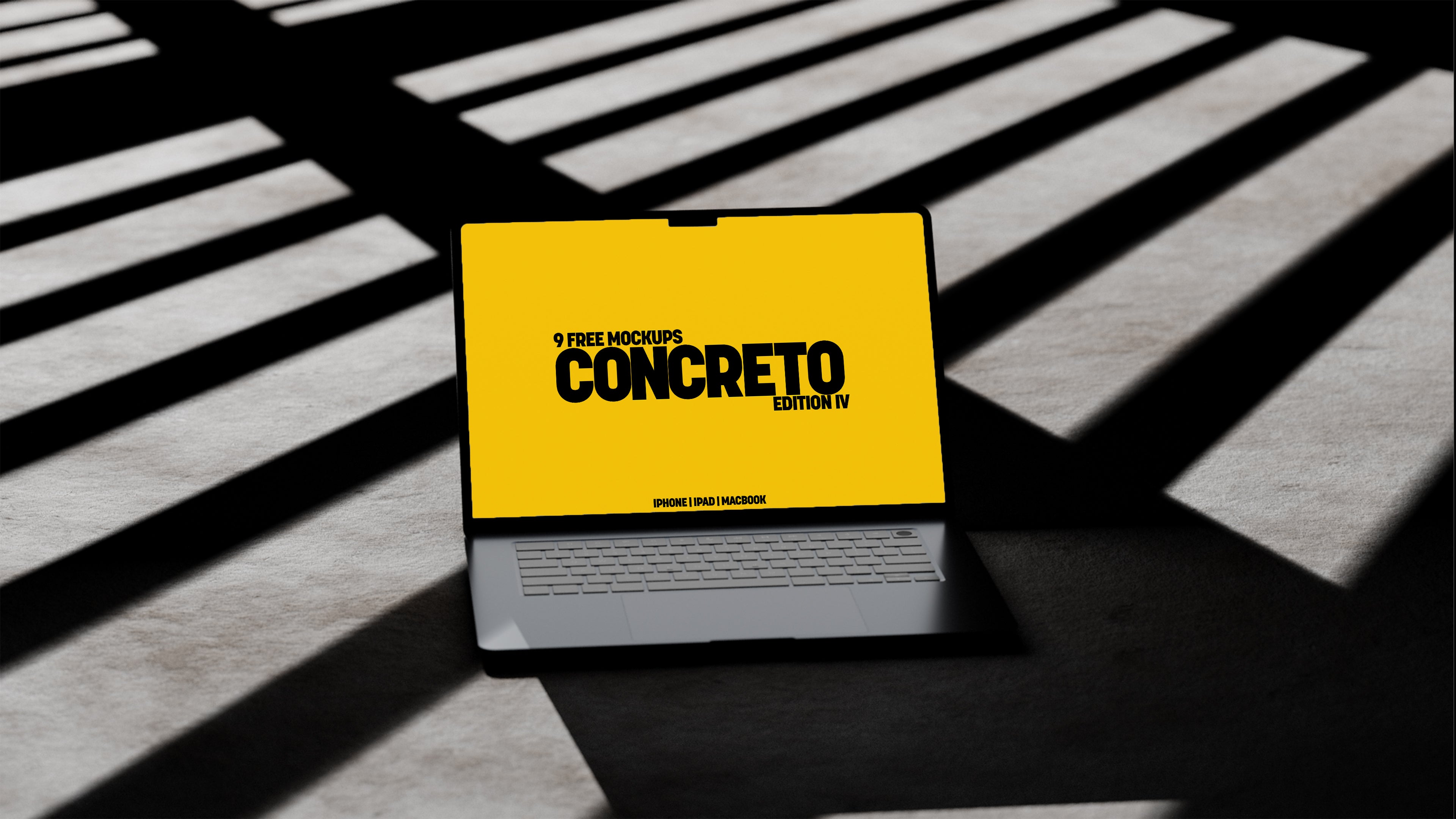 Free MacBook Air Mockups – Concreto 4 Collection (3 PSDs)