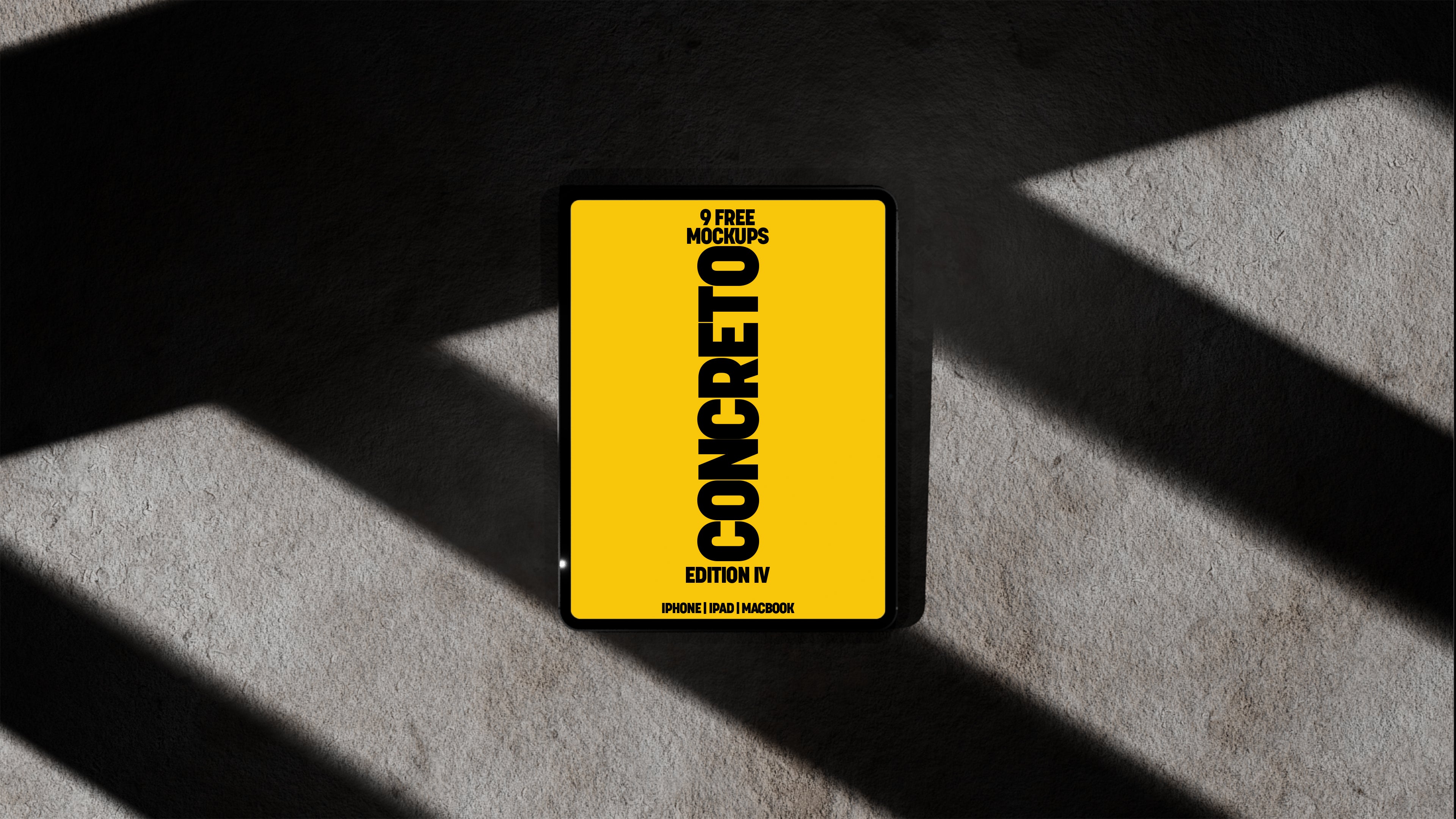 Free iPad Mockups – Concreto 4 Collection (3 PSDs)