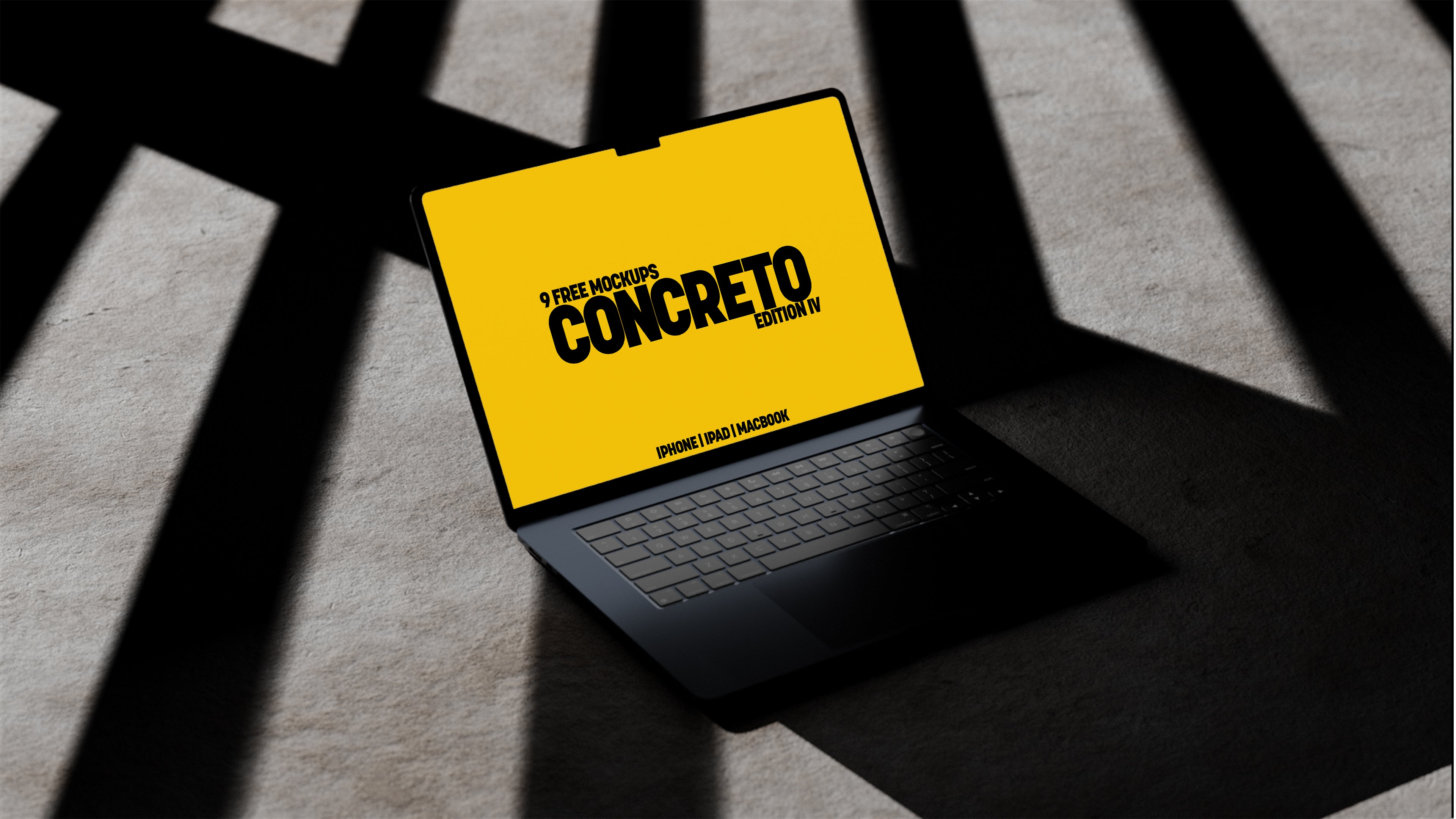 Free MacBook Air Mockups – Concreto 4 Collection (3 PSDs)