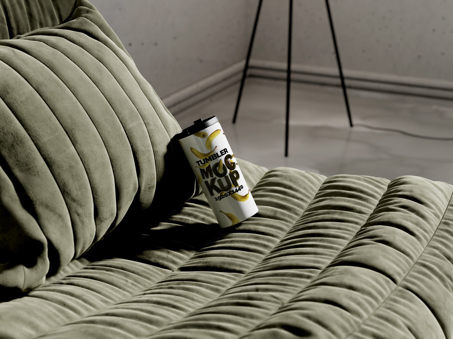 Straight Shaped White Sublimation Tumbler Mockup Bundle – 6 PSDs on Sofa | Crest Collection