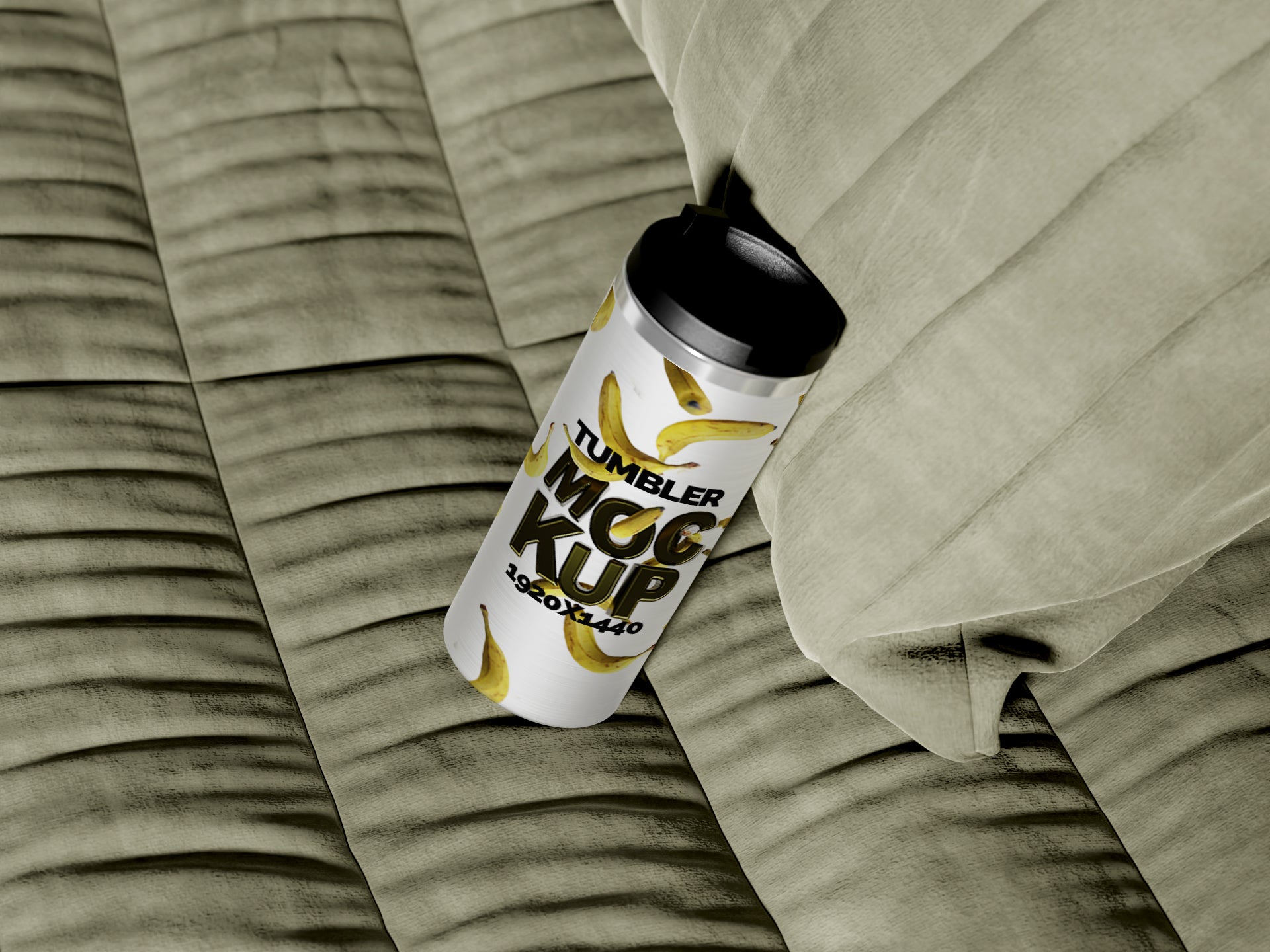 Straight Shaped Silver Sublimation Tumbler Mockup Bundle – 6 PSDs on Sofa | Crest Collection