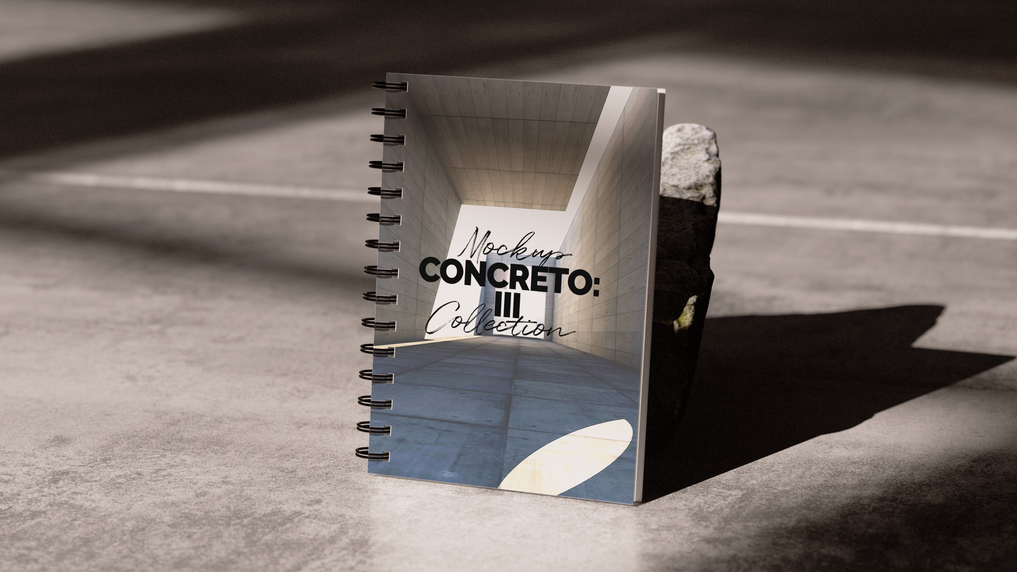 Spiral Notebook Mockup | Concreto 3