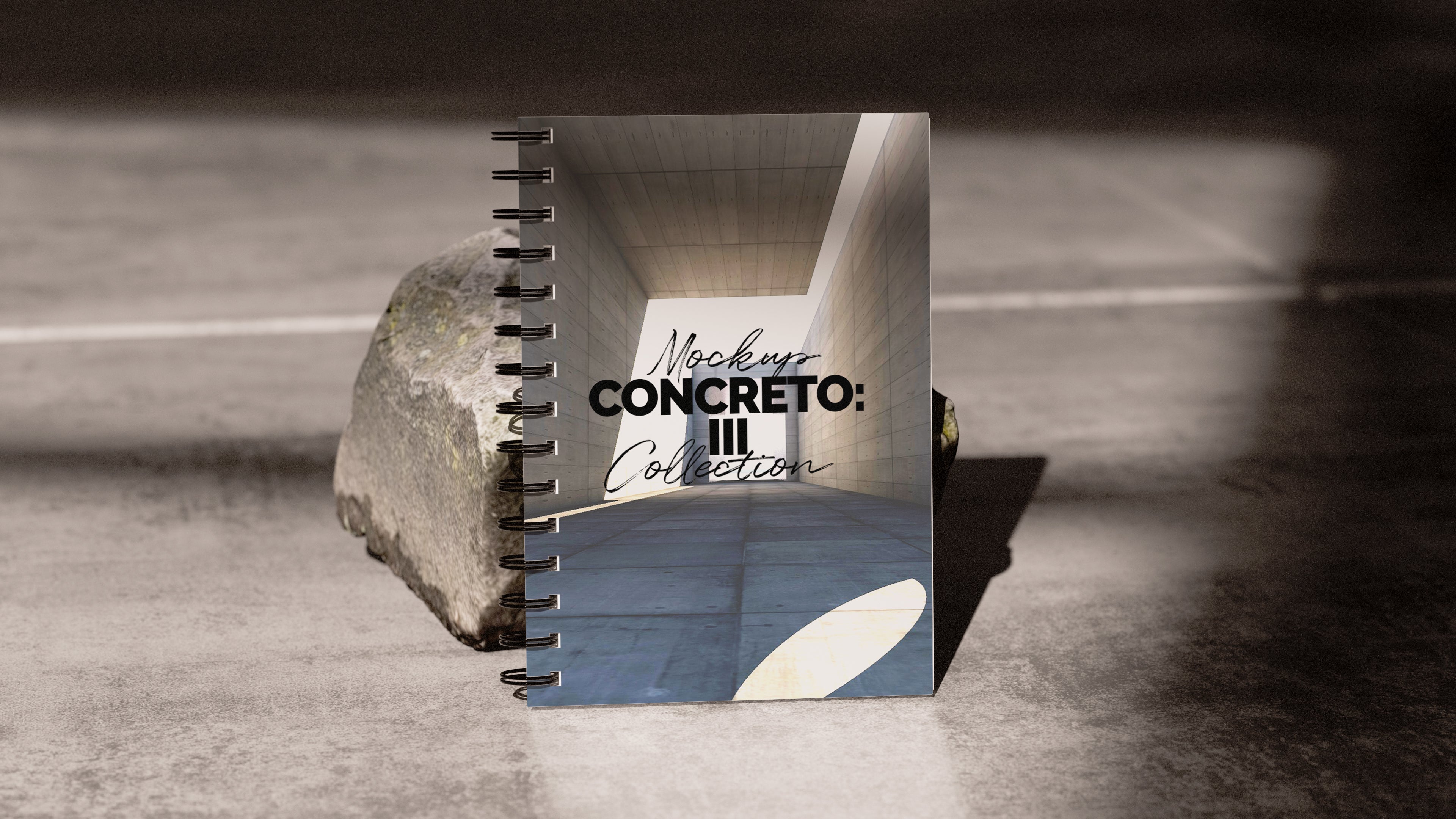 Spiral Notebook Mockup | Concreto 3