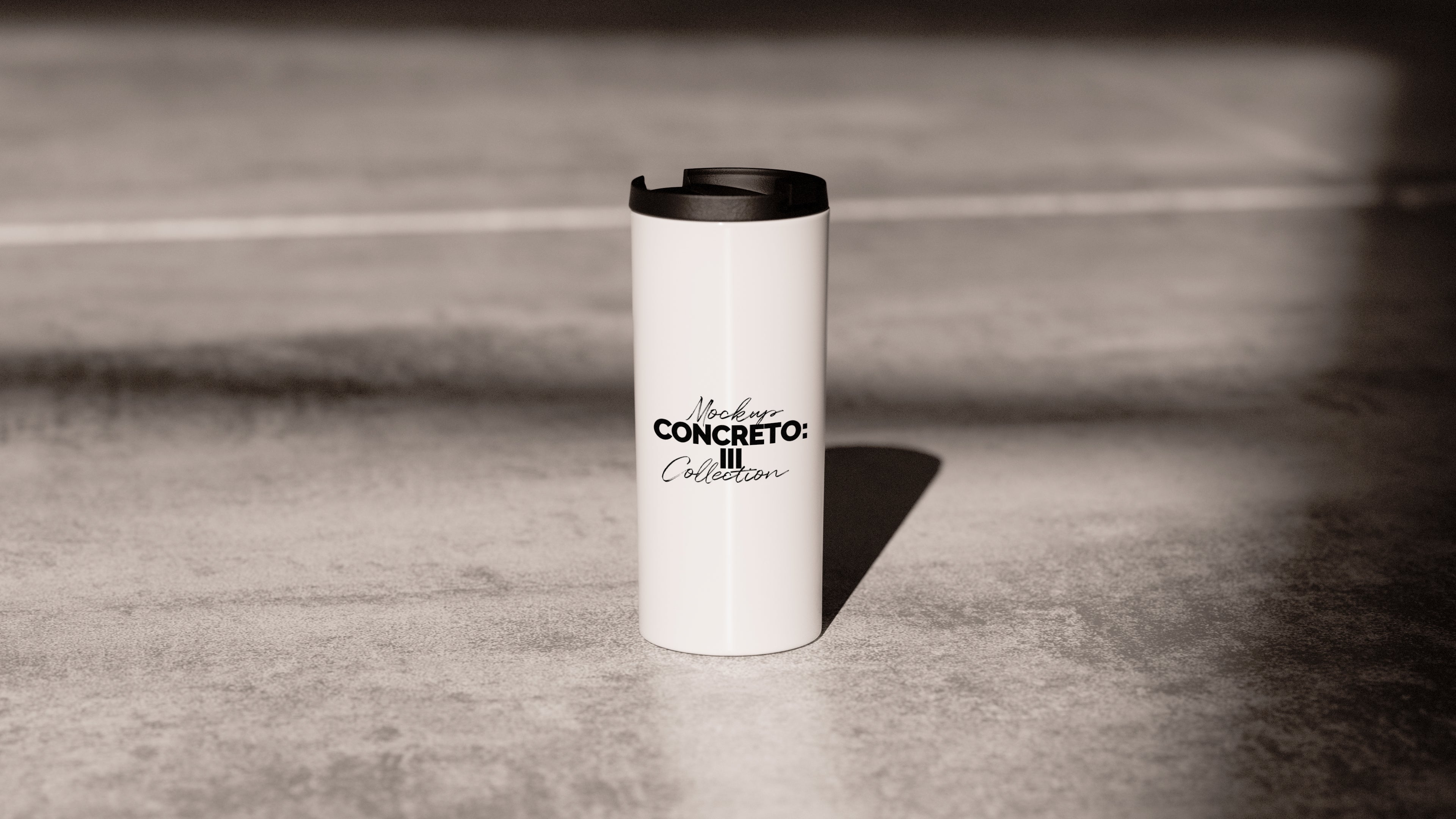 White Straight Tumbler Mockup | Concreto 3