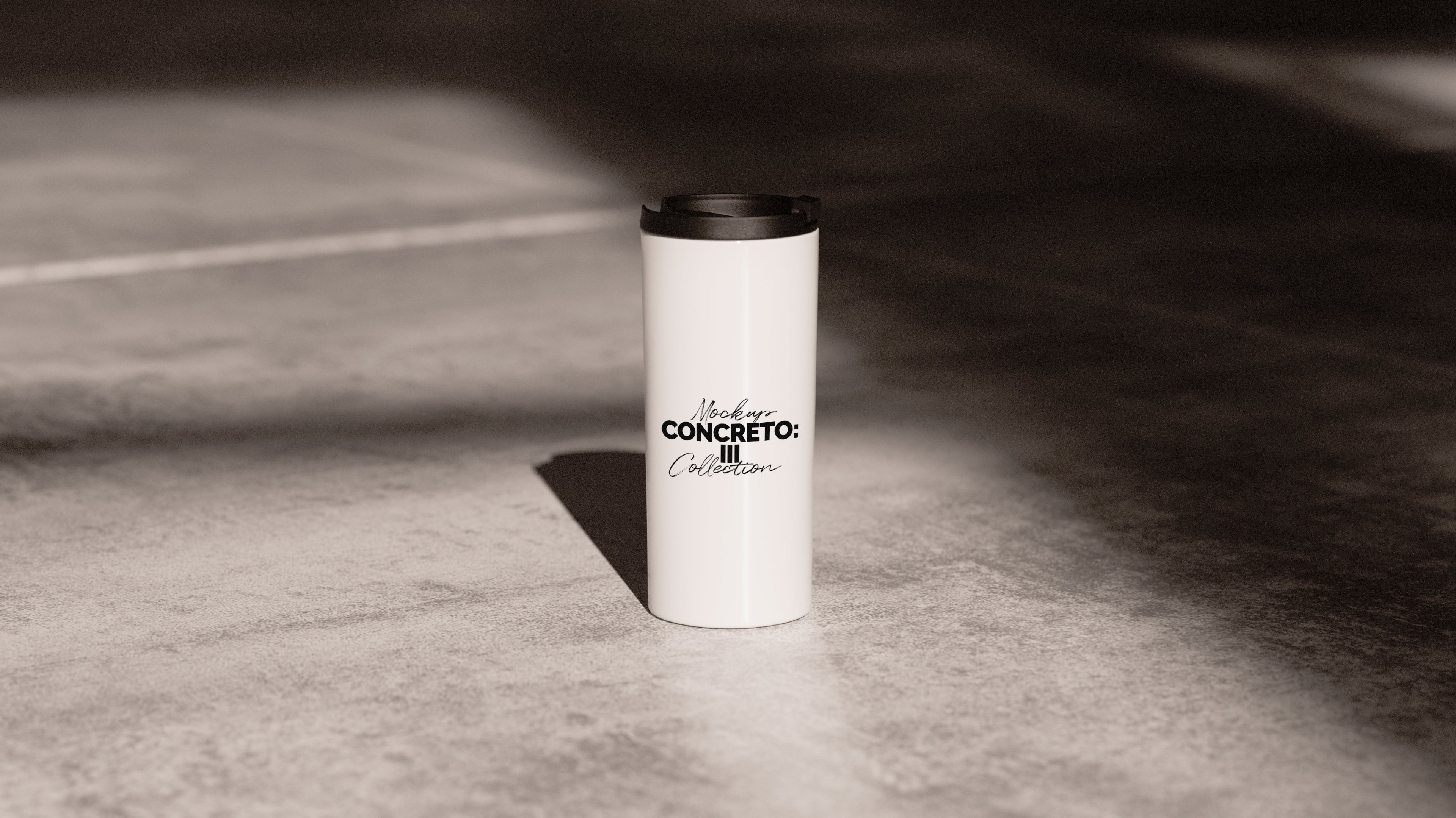 White Straight Tumbler Mockup | Concreto 3