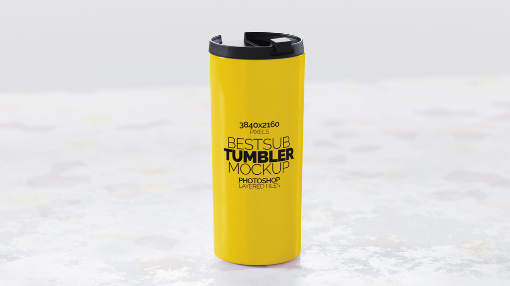 Straight Shaped White Sublimation Tumbler Mockup Bundle – 4 PSDs Carrara Collection