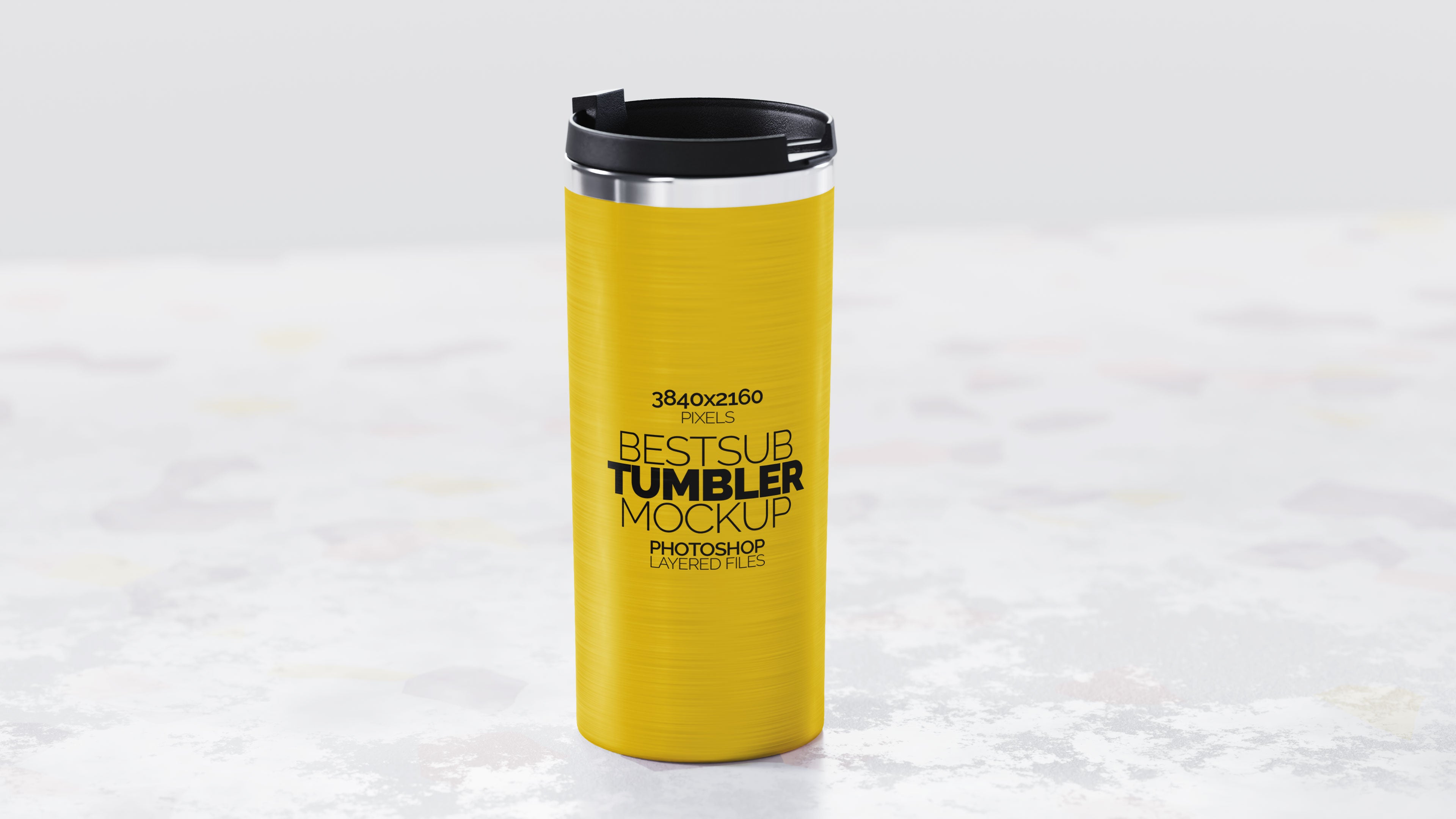Straight Shaped Silver Sublimation Tumbler Mockup Bundle – 4 PSDs Carrara Collection