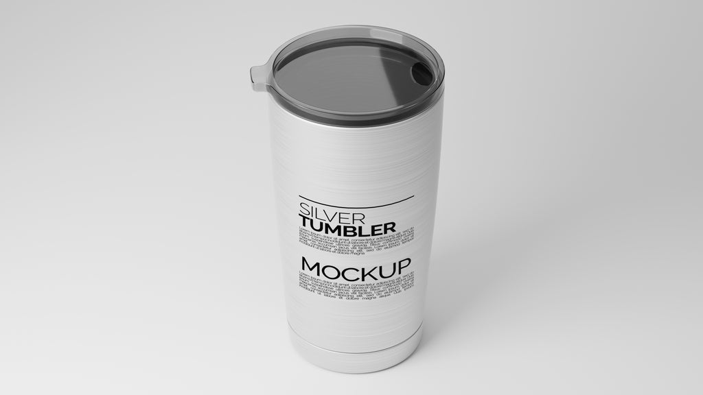 Cone Shaped Silver Sublimation Tumbler Mockup Bundle – 5 PSDs - Studioform Collection