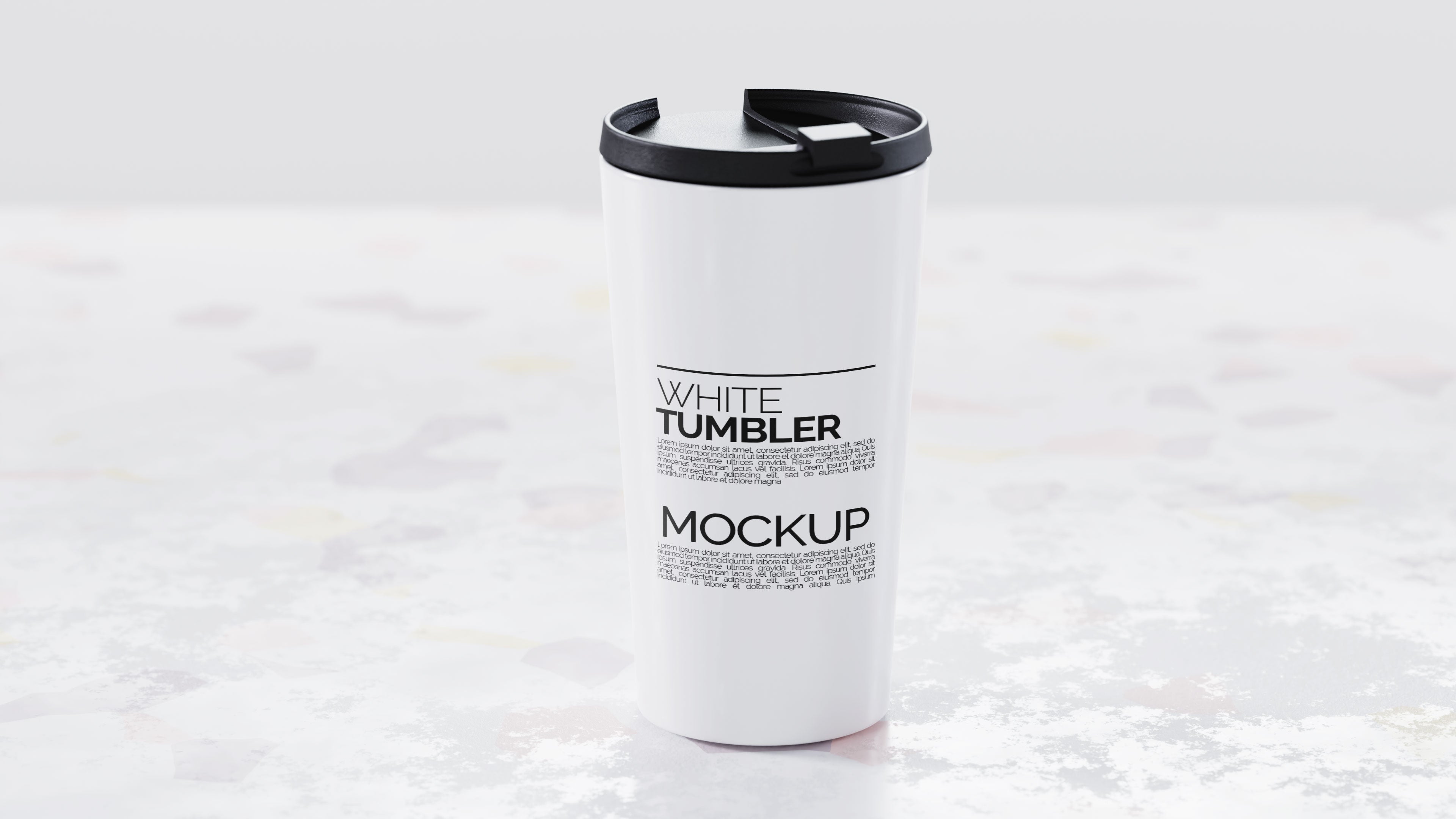 Cone Shaped White Sublimation Tumbler Mockup Bundle – 4 PSDs Carrara Collection