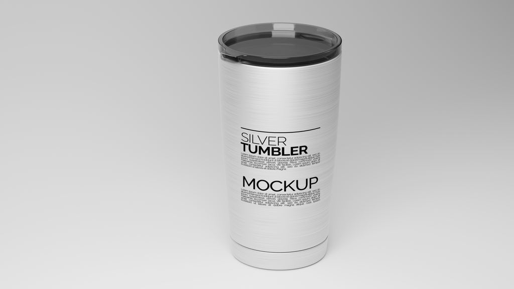 Cone Shaped Silver Sublimation Tumbler Mockup Bundle – 5 PSDs - Studioform Collection