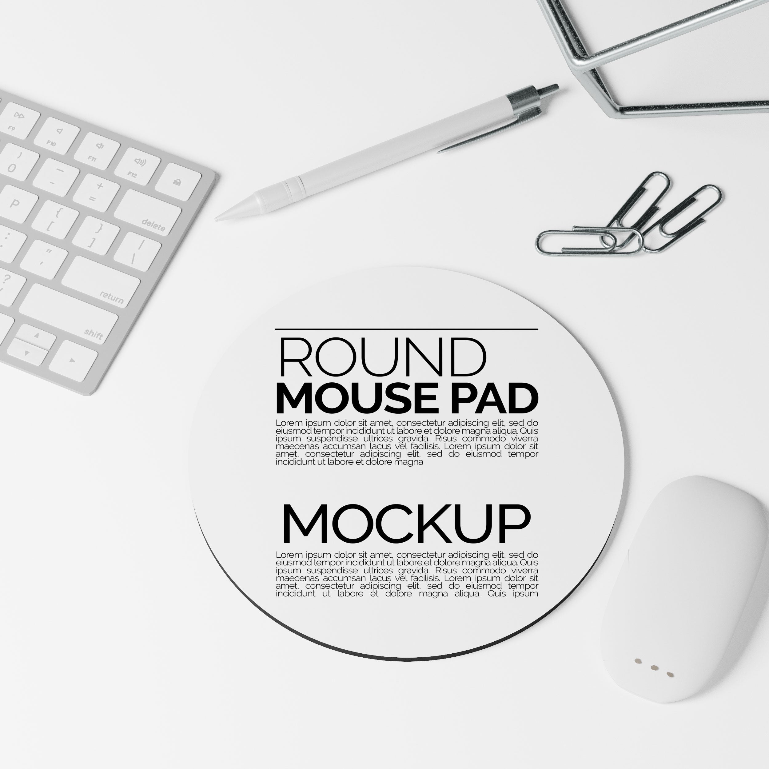 Rectangular Sublimation Mousepad Mockup Bundle – 4 PSDs on White Desk - Taskline Collection
