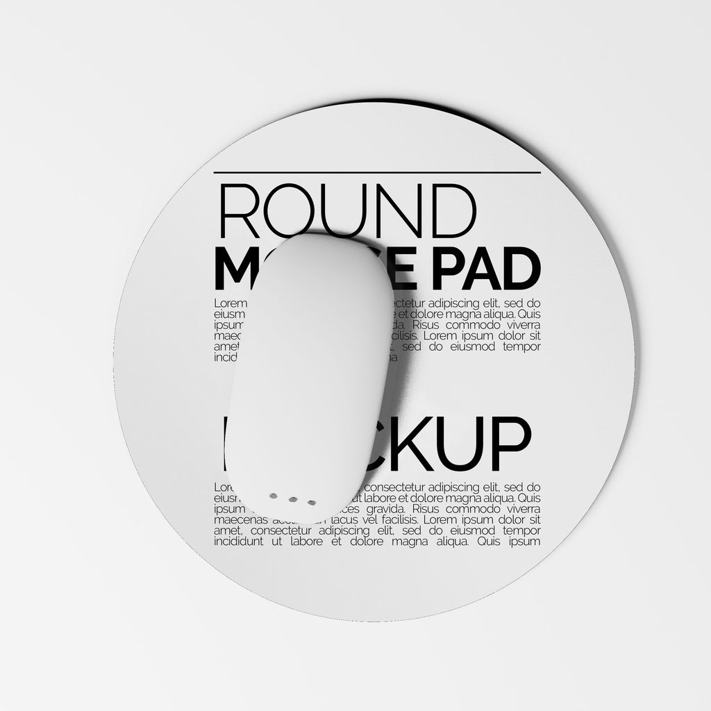 Round Sublimation Mousepad Mockup Bundle – 5 PSDs on White Desk - Taskline Collection