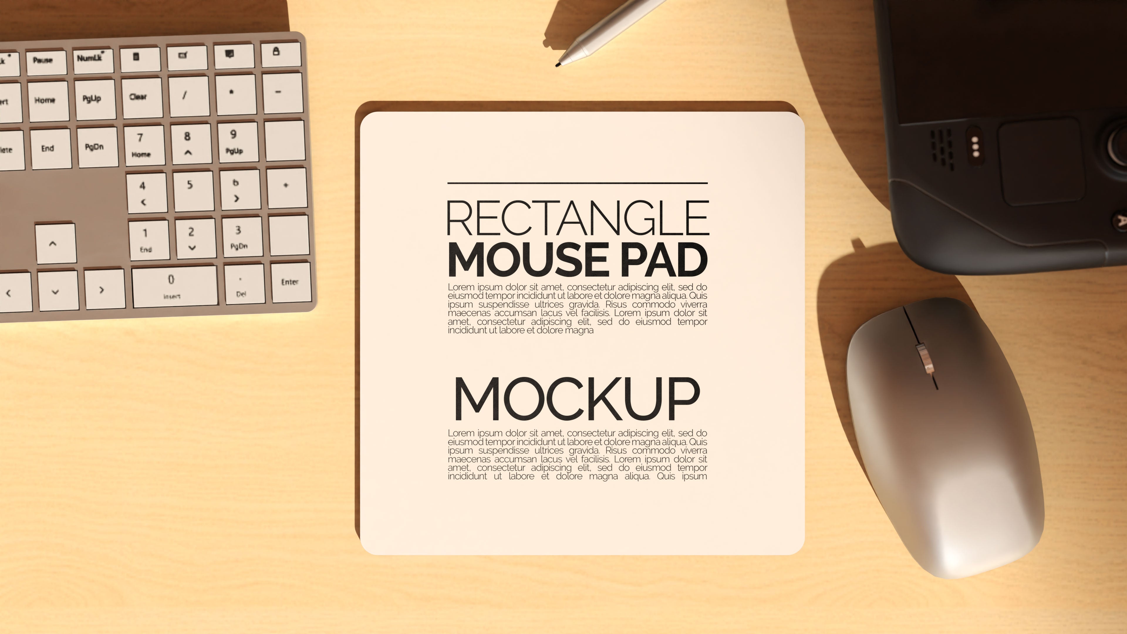 Square Sublimation Mousepad Mockup Bundle – 3 PSDs in Moody Desk Scene Kindle Collection