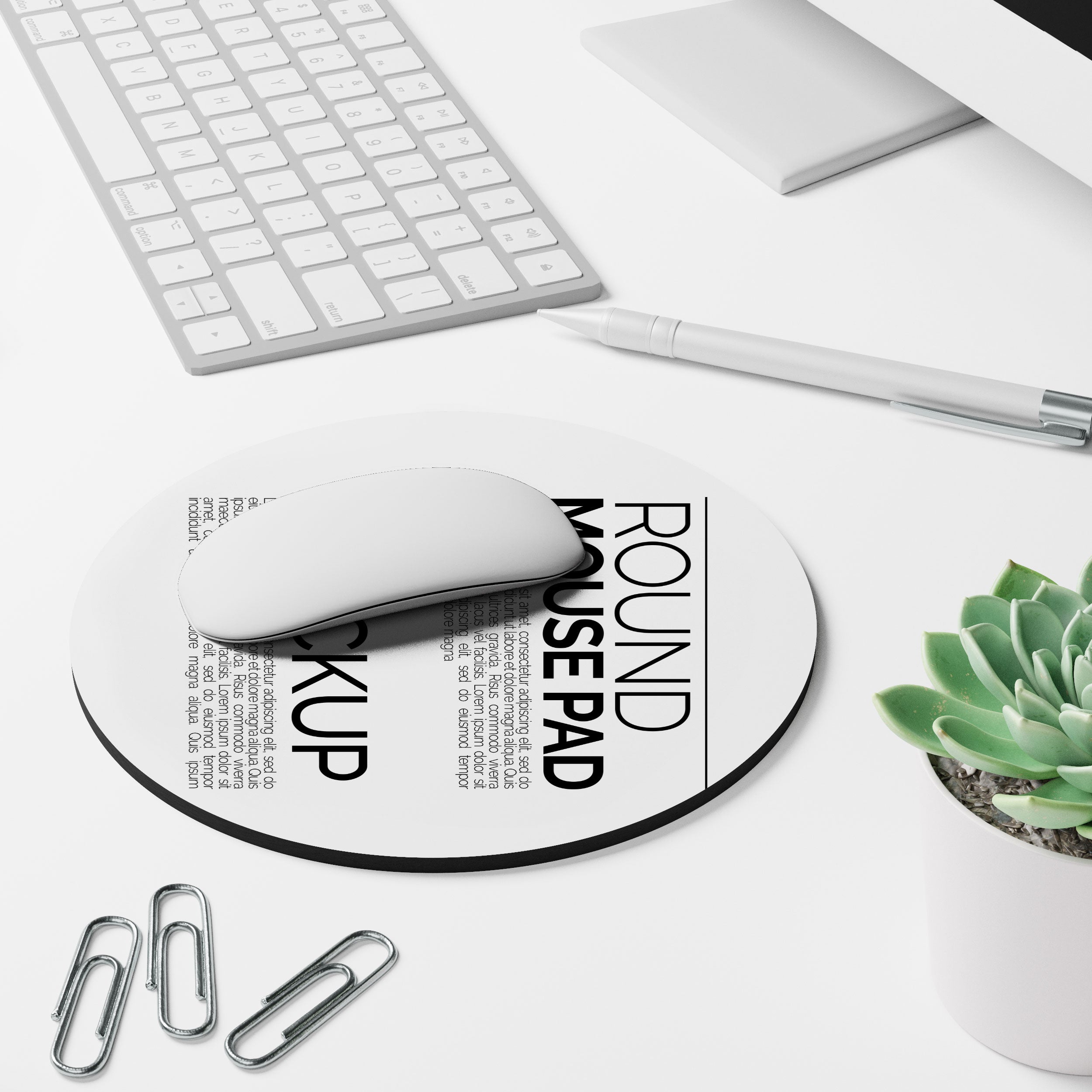 Rectangular Sublimation Mousepad Mockup Bundle – 4 PSDs on White Desk - Taskline Collection