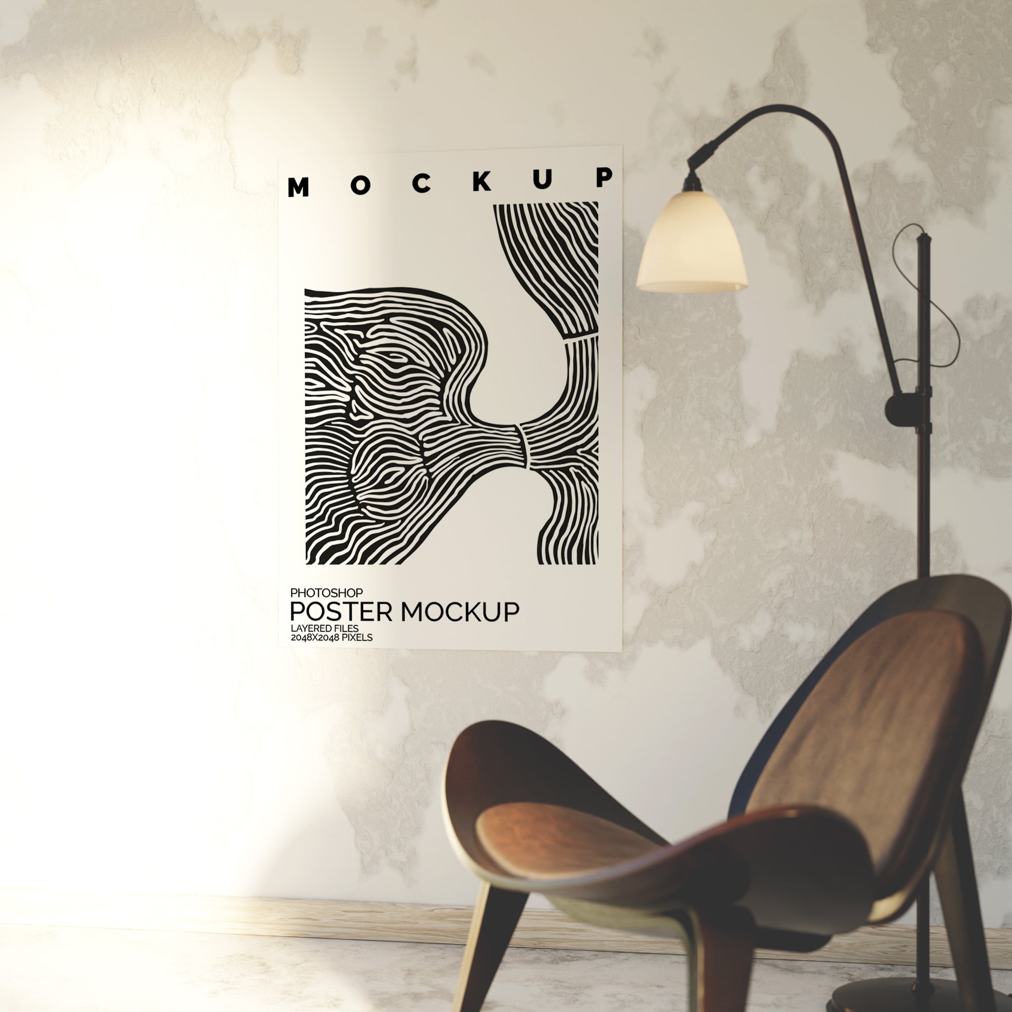 Luxury Poster Mockup Bundle – 4 Minimal PSDs with Stylish Sofa & Contemporary Wall