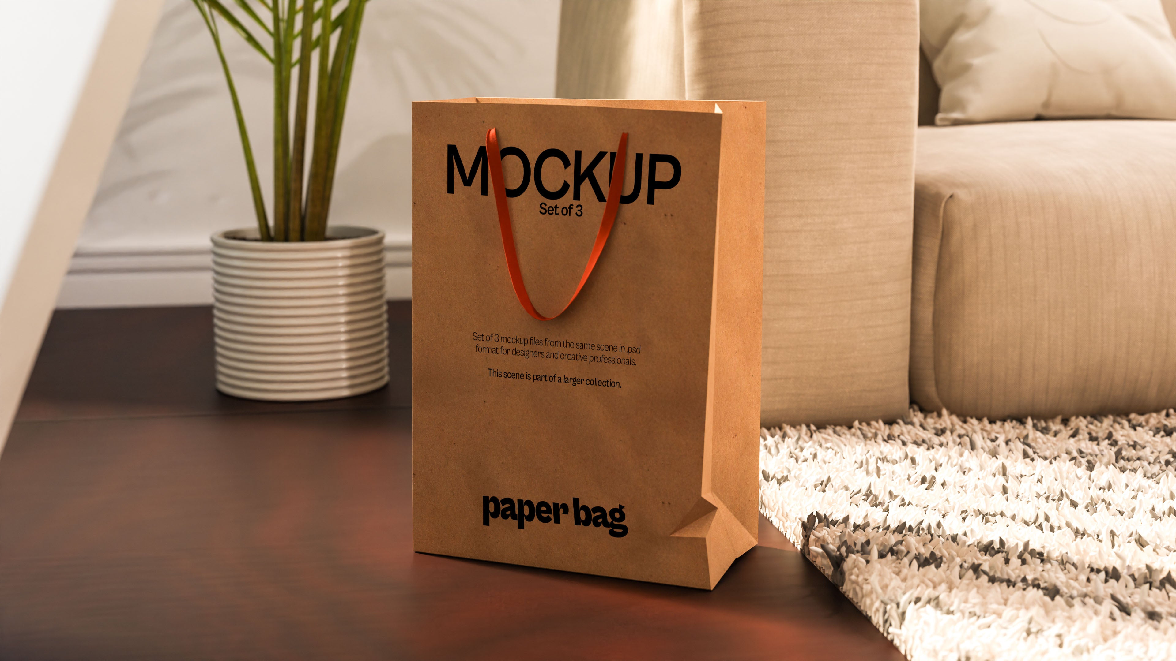 Brown Paper Bag Mockup Bundle – Mid Century Collection (3 PSD)