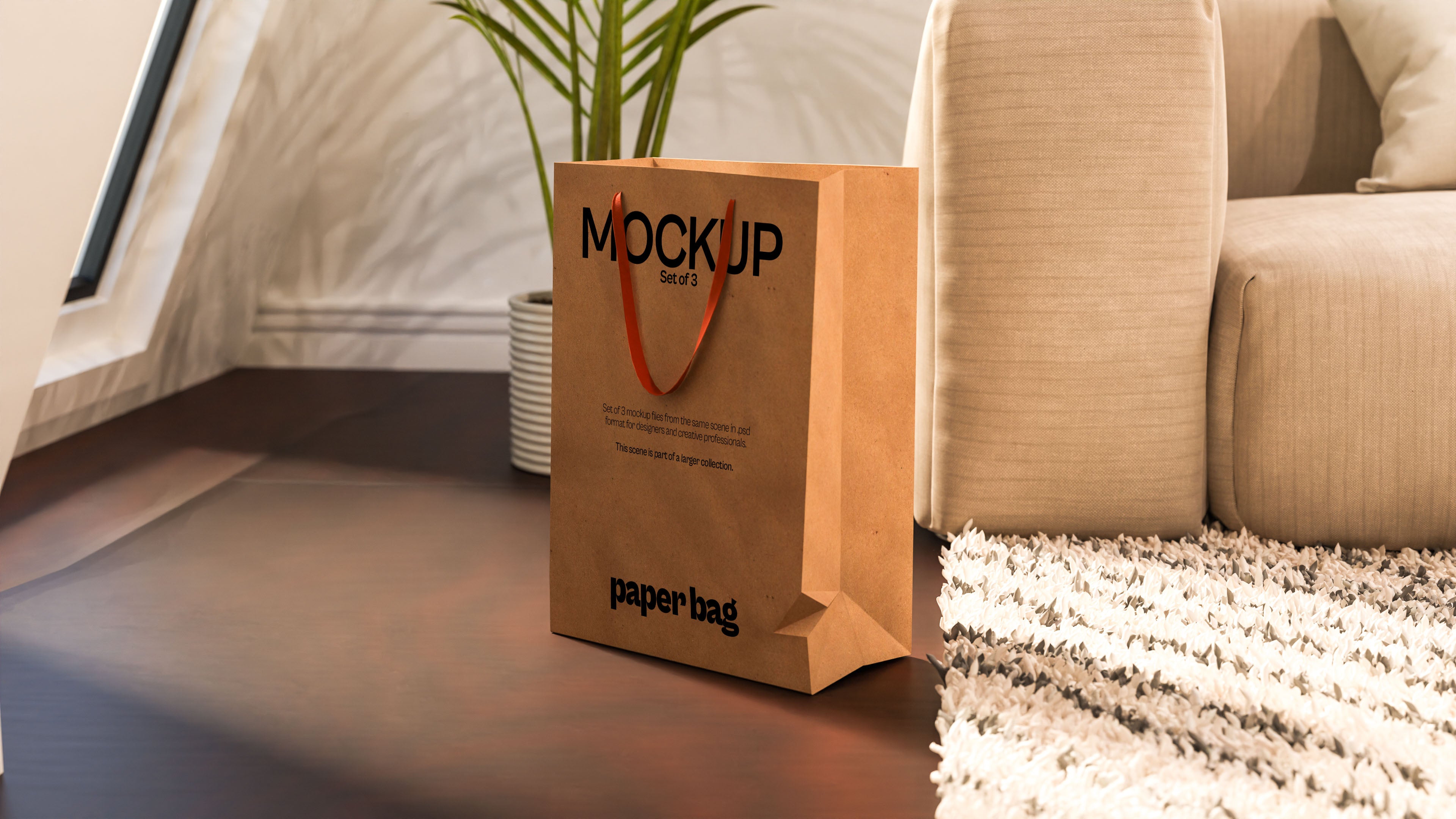 Brown Paper Bag Mockup Bundle – Mid Century Collection (3 PSD)
