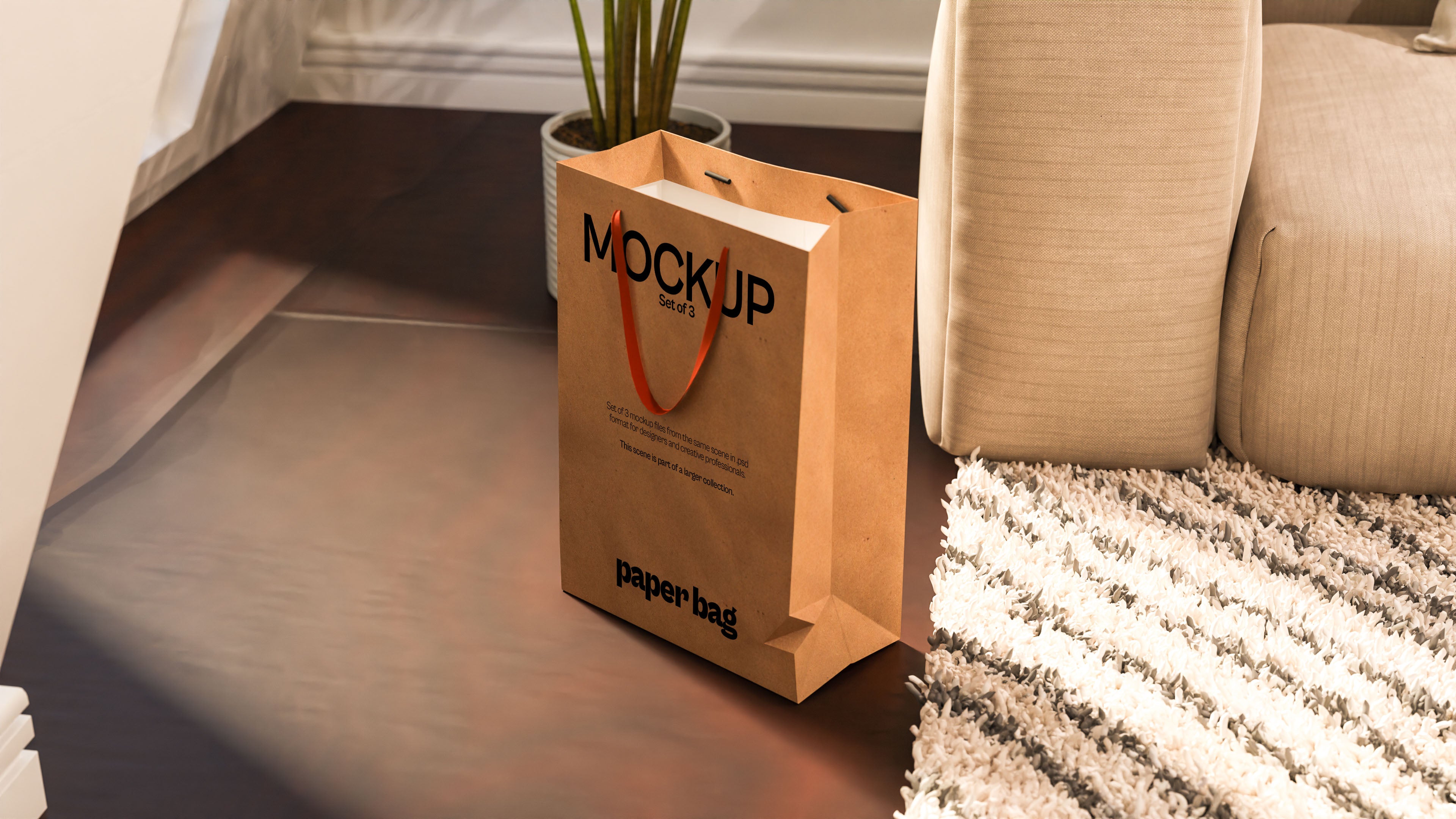 Brown Paper Bag Mockup Bundle – Mid Century Collection (3 PSD)