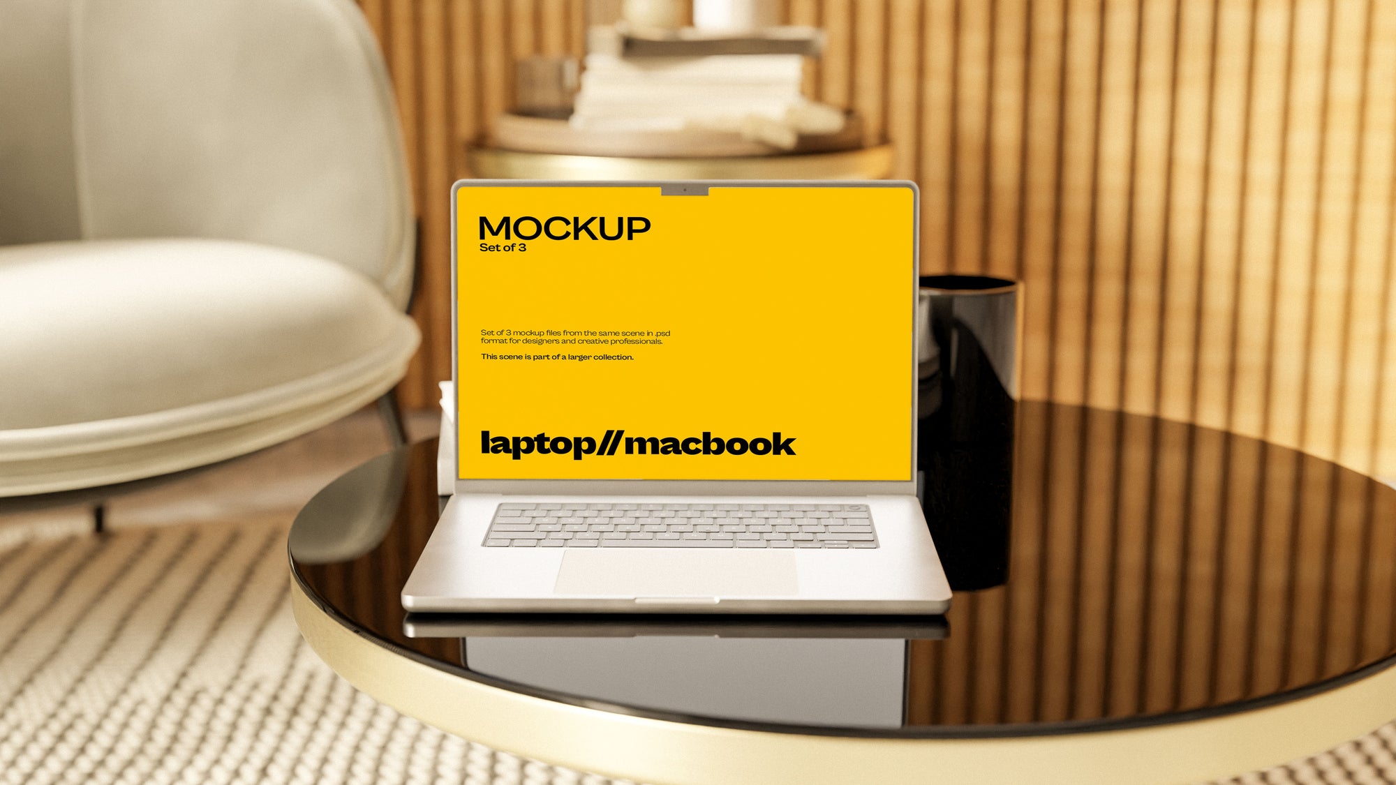 MacBook Pro Screen Mockup Bundle – Halcyon Collection (3 PSD)