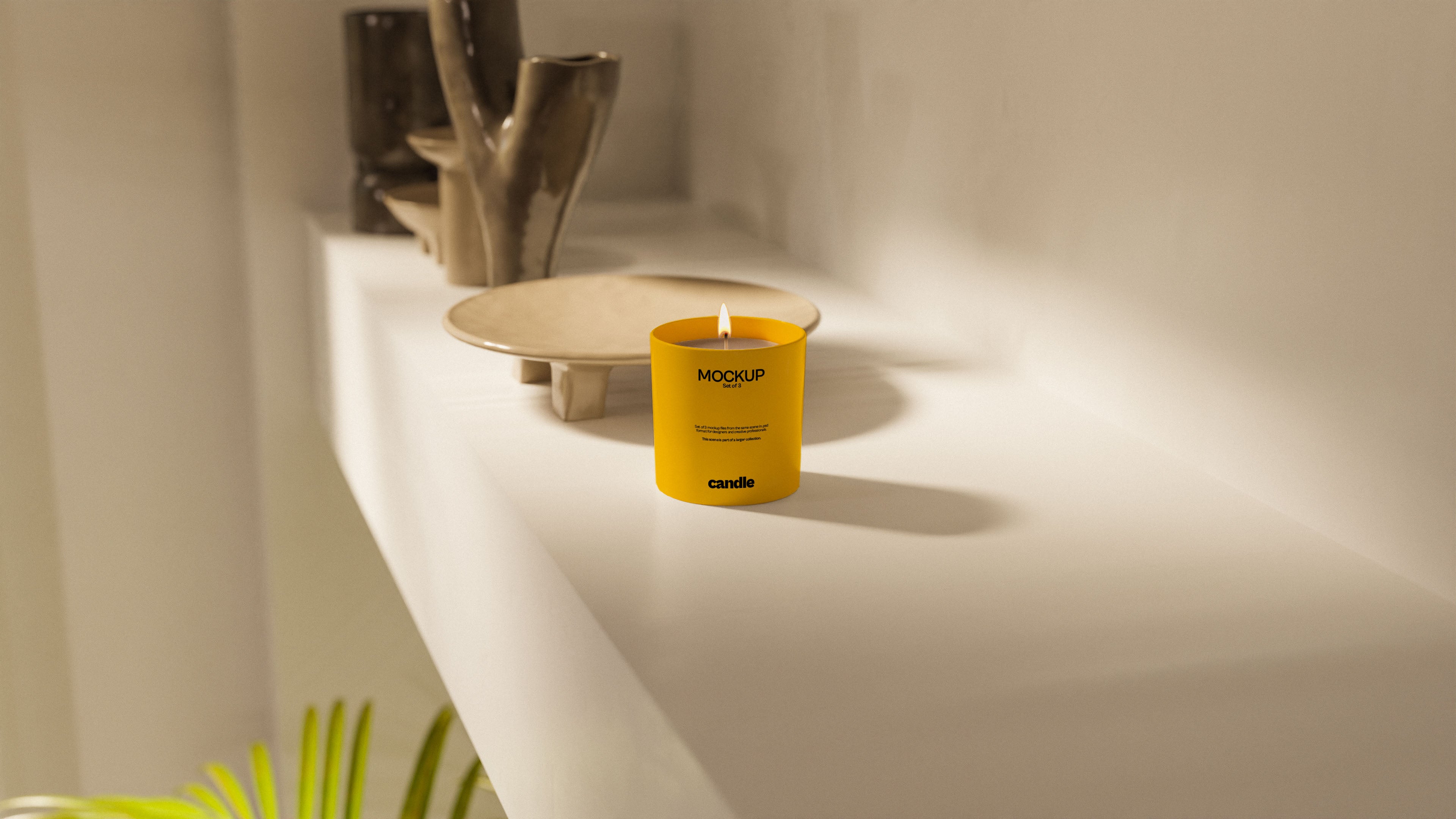Candle Label Mockup Bundle – Mid Century Collection (3 PSD)