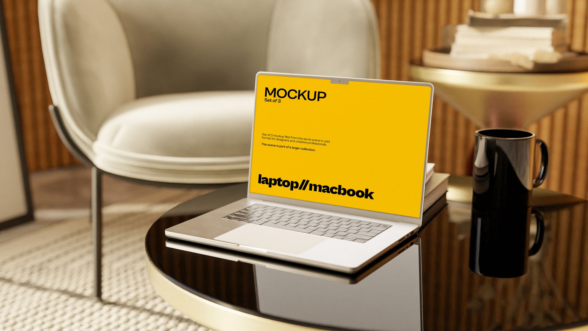 MacBook Pro Screen Mockup Bundle – Halcyon Collection (3 PSD)