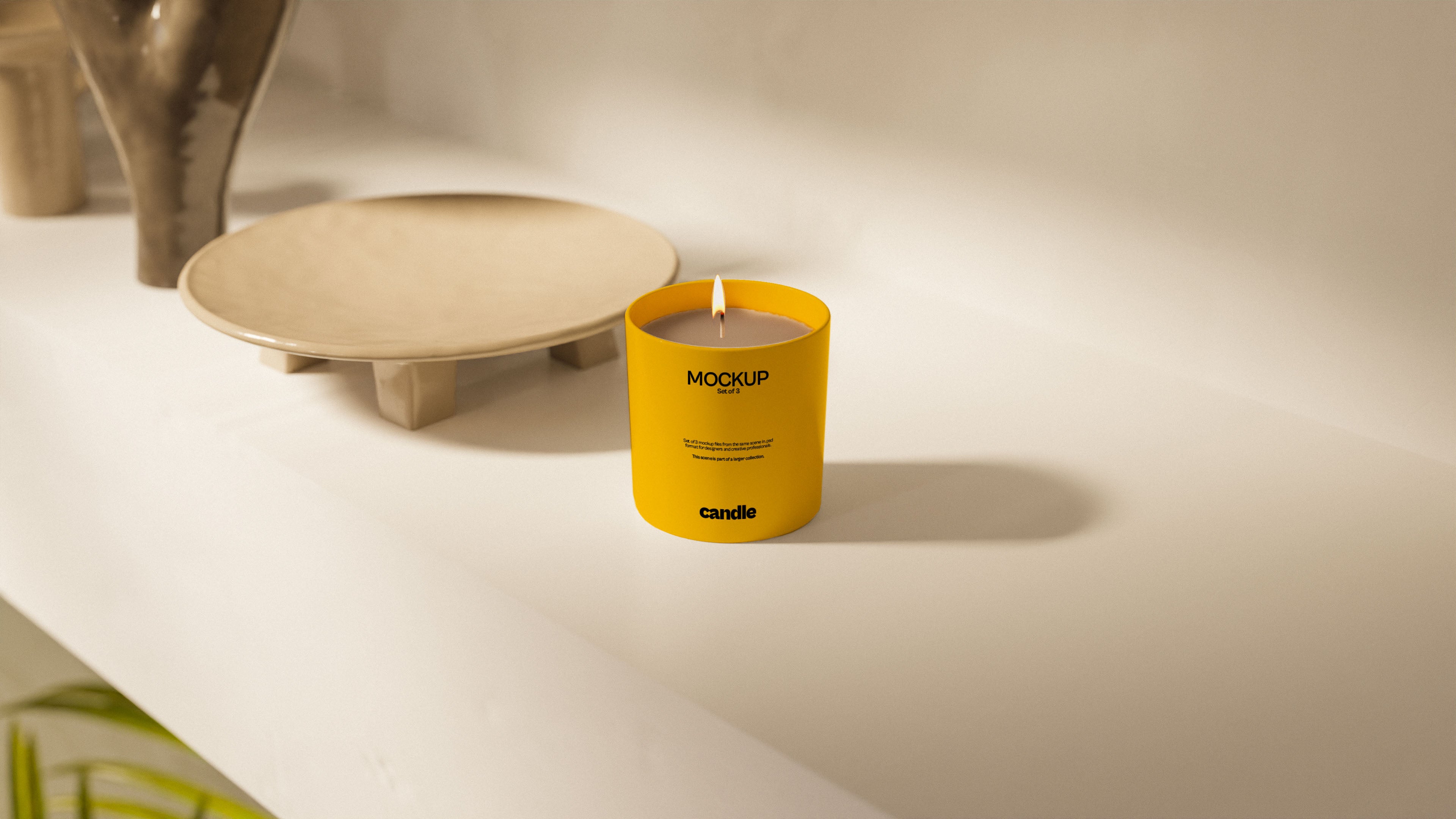 Candle Label Mockup Bundle – Mid Century Collection (3 PSD)