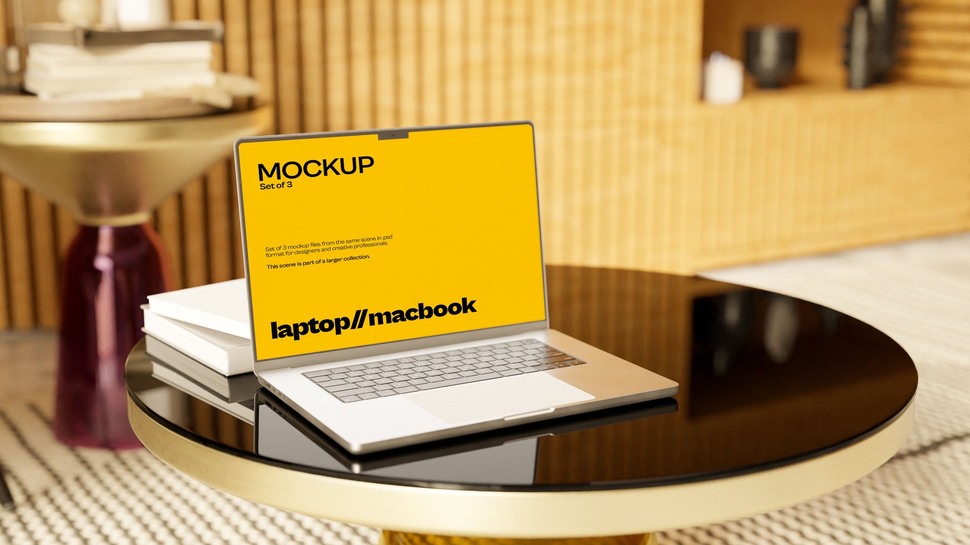 MacBook Pro Screen Mockup Bundle – Halcyon Collection (3 PSD)