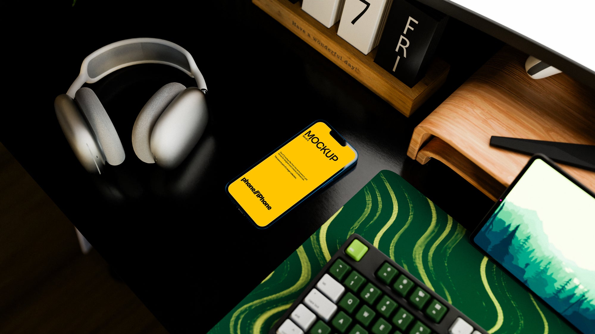 iPhone Screen Mockup Bundle – 3 PSDs in Warm Minimal Interior | Sanctum Collection