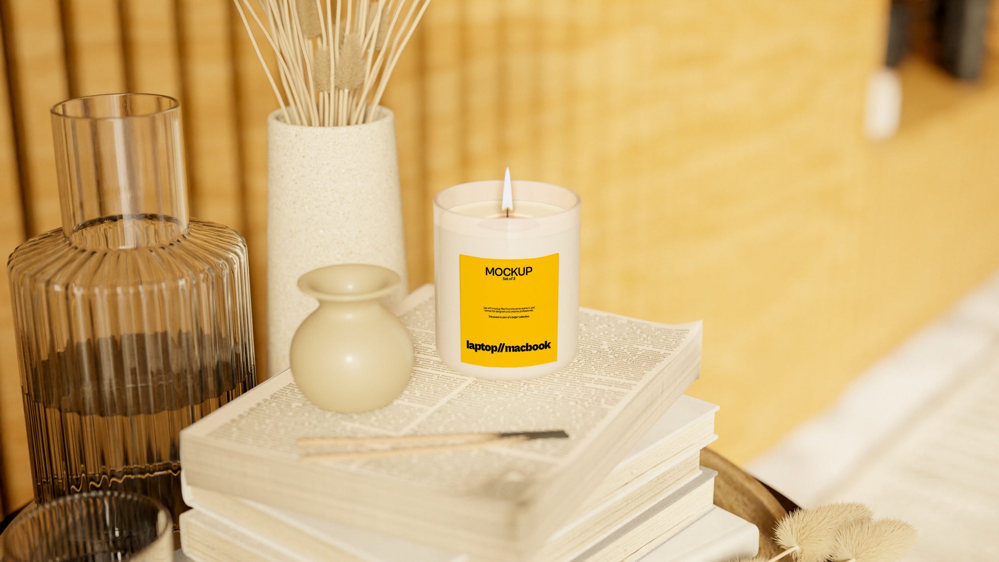 Candle Label Mockup Bundle – Halcyon Collection (3 PSD)