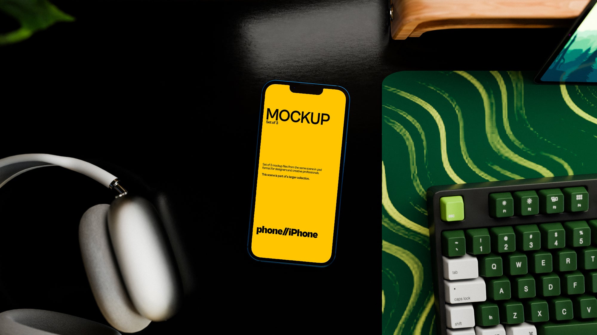 iPhone Screen Mockup Bundle – 3 PSDs in Warm Minimal Interior | Sanctum Collection