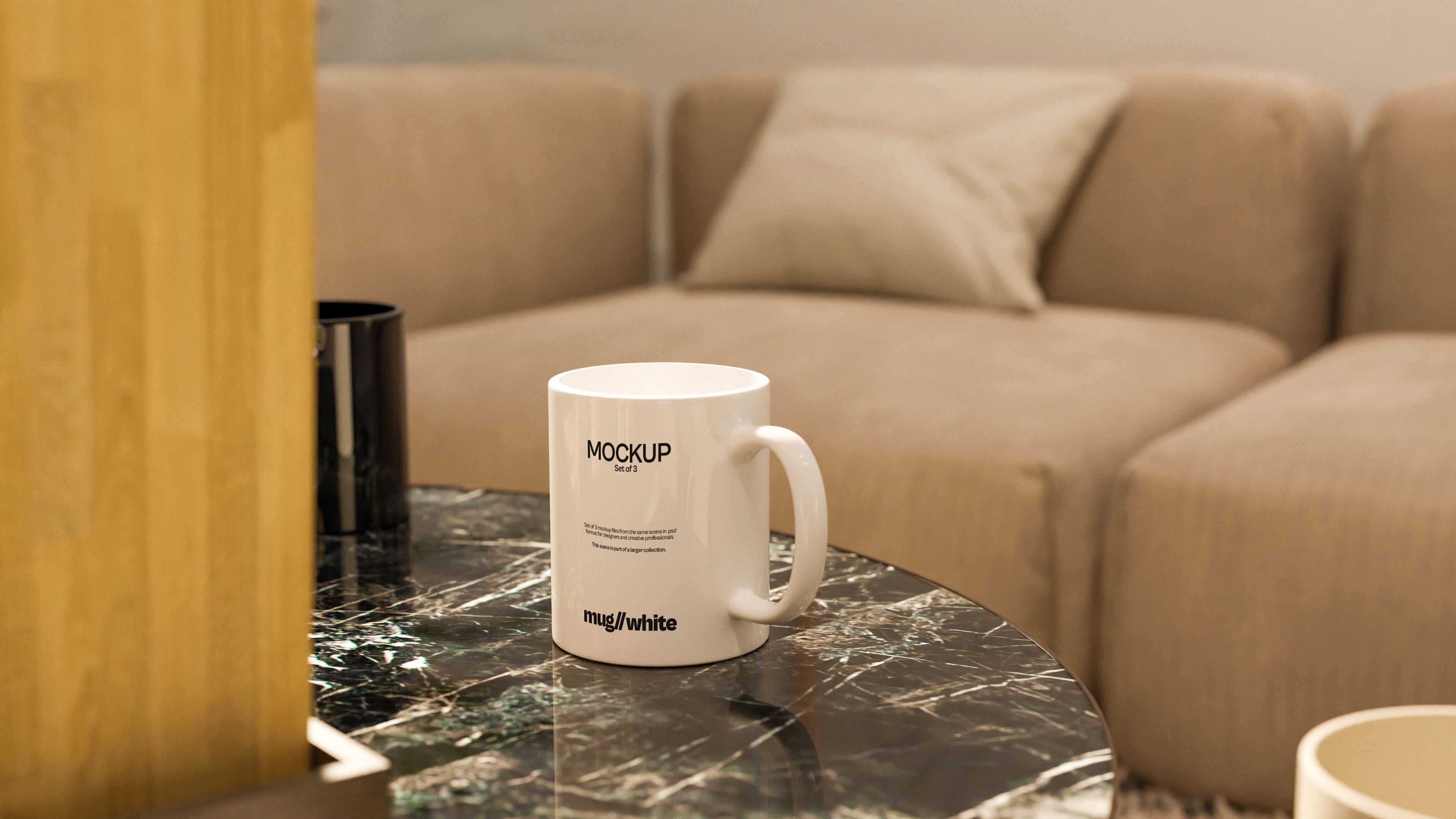 11oz White Coffee Mug Mockup Bundle – Mid Century Collection (3 PSD)