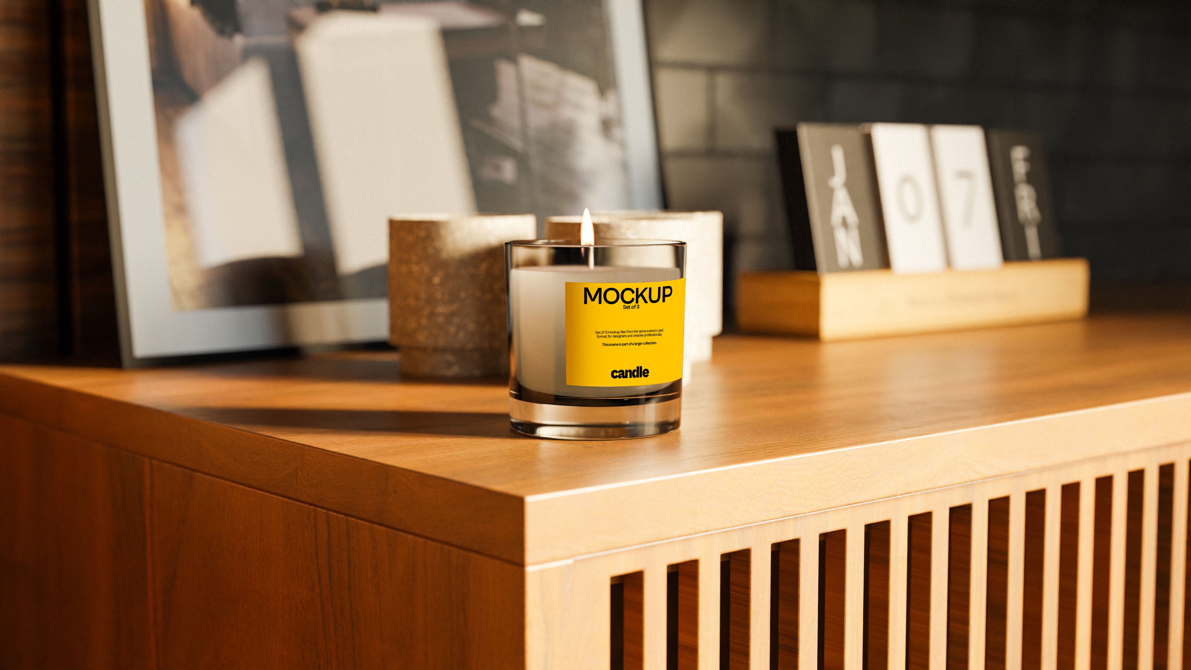 Candle Label Mockup Bundle – Starbound Collection (3 PSD)