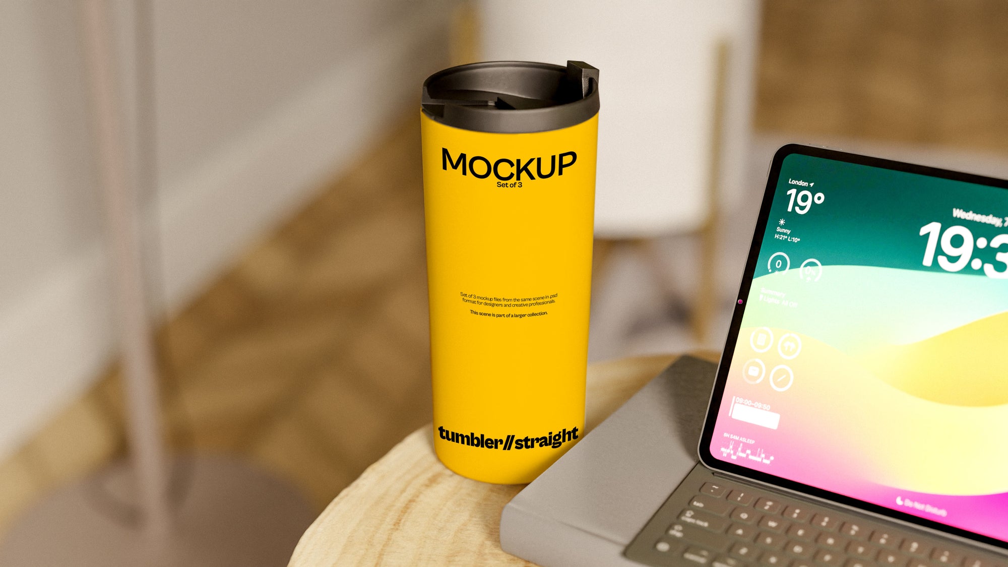 Straight White Sublimation Tumbler Mockup Bundle – Verdant Collection (3 PSD)