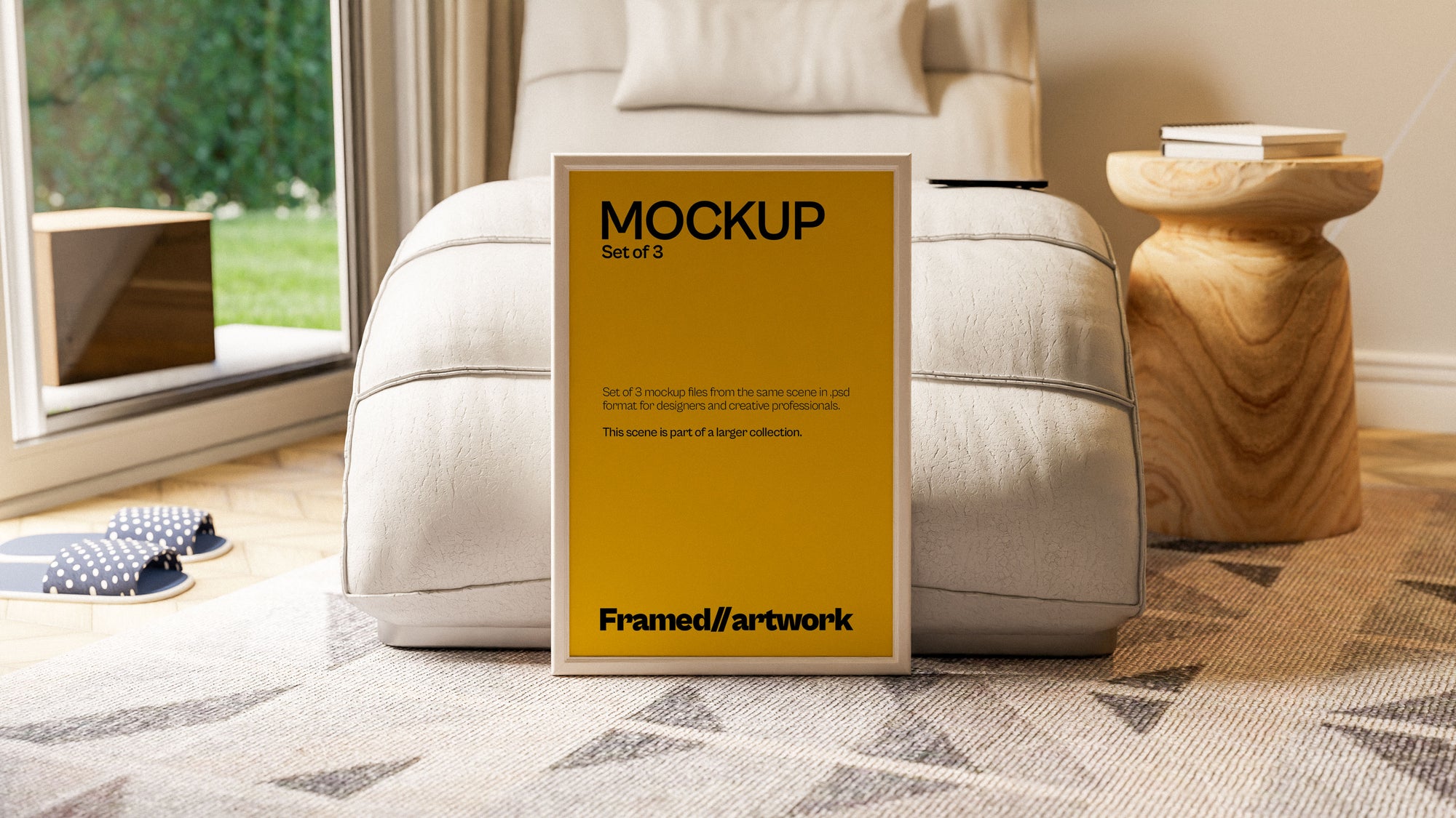 Framed Artwork Mockup Bundle – Verdant Collection (3 PSD)