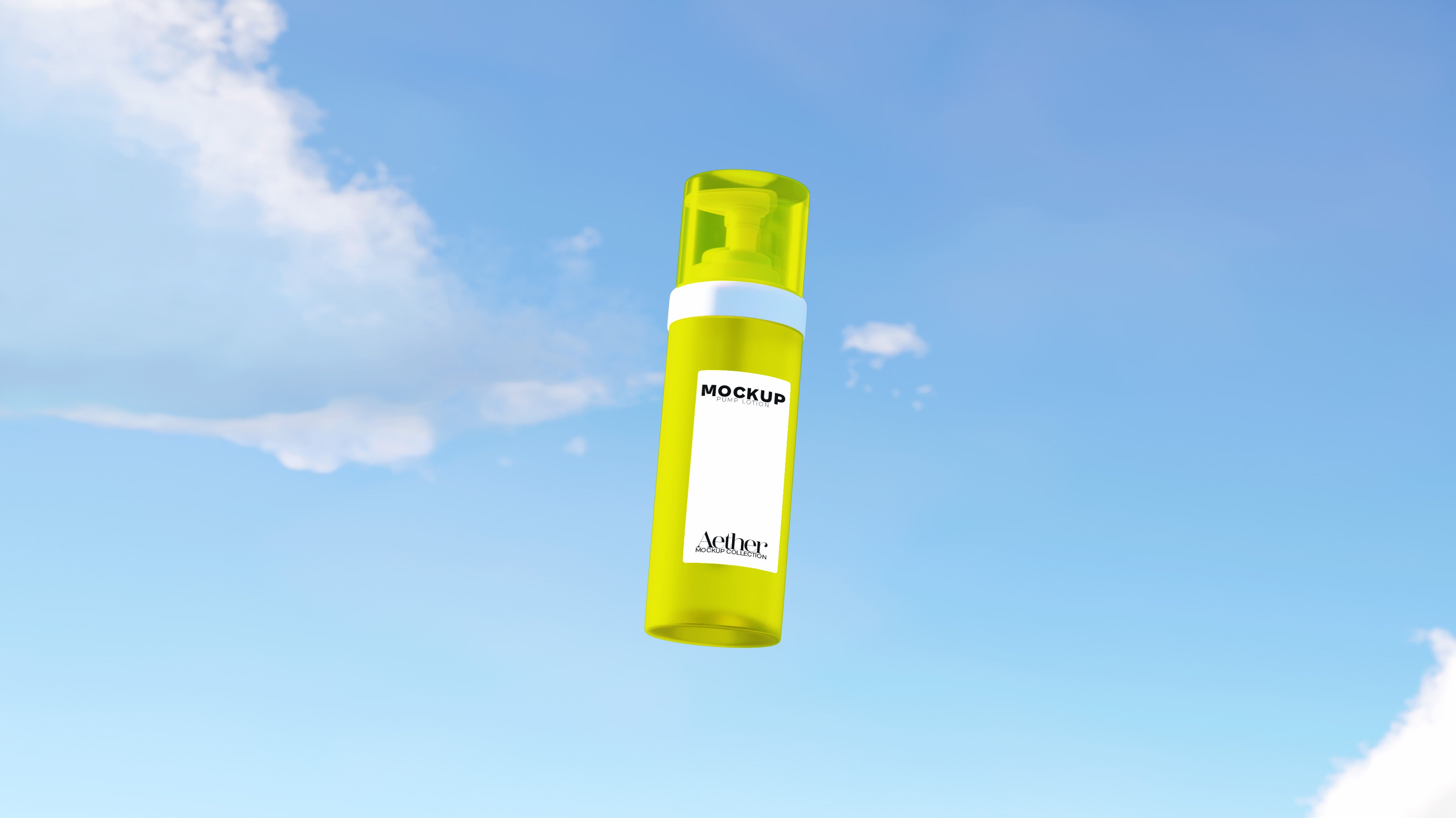 Lotion Pump Bottle Mockup Bundle – Aether Collection (3 PSD)