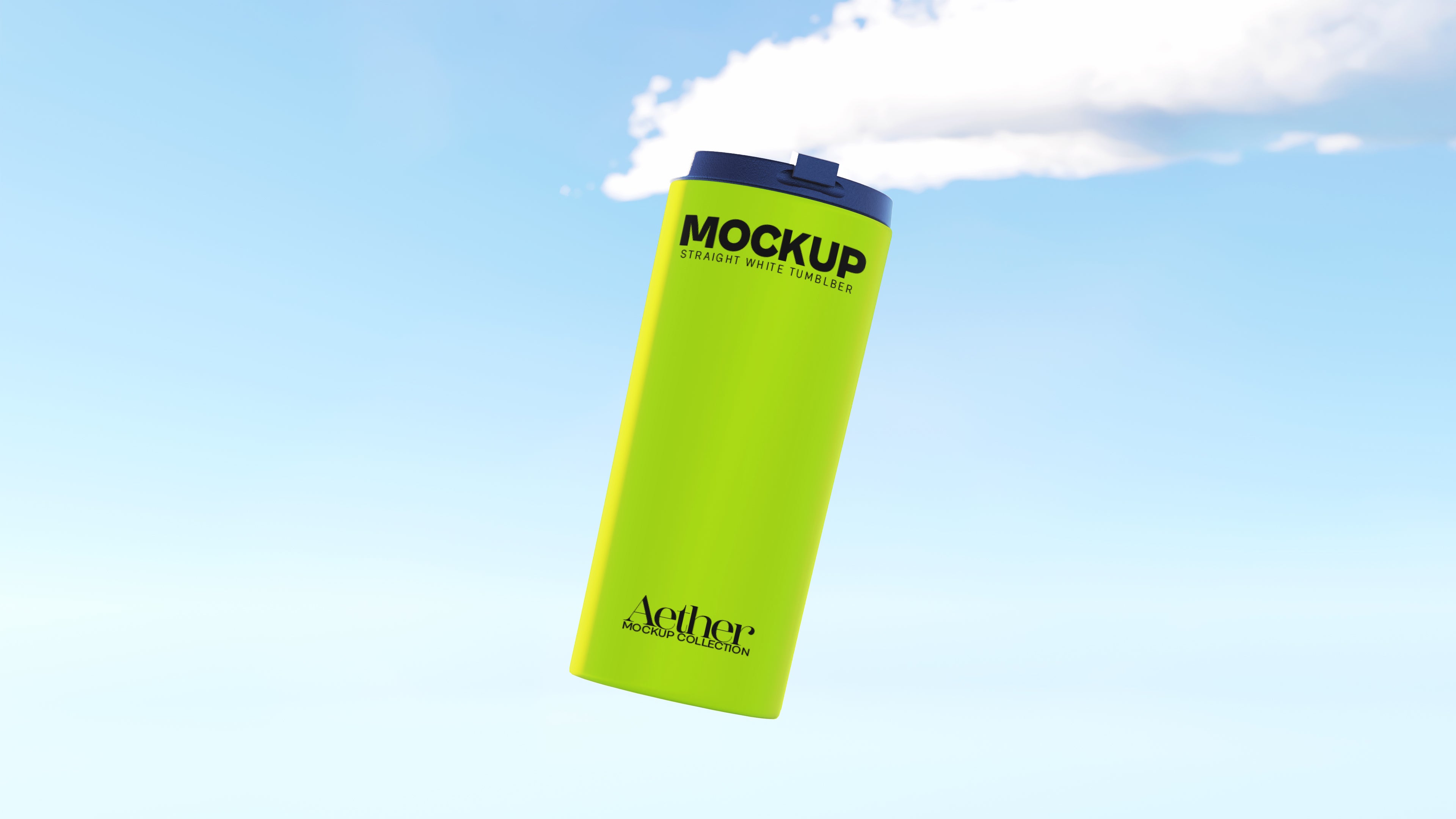 Straight White Tumbler Mockup Bundle – Aether Collection (3 PSD)