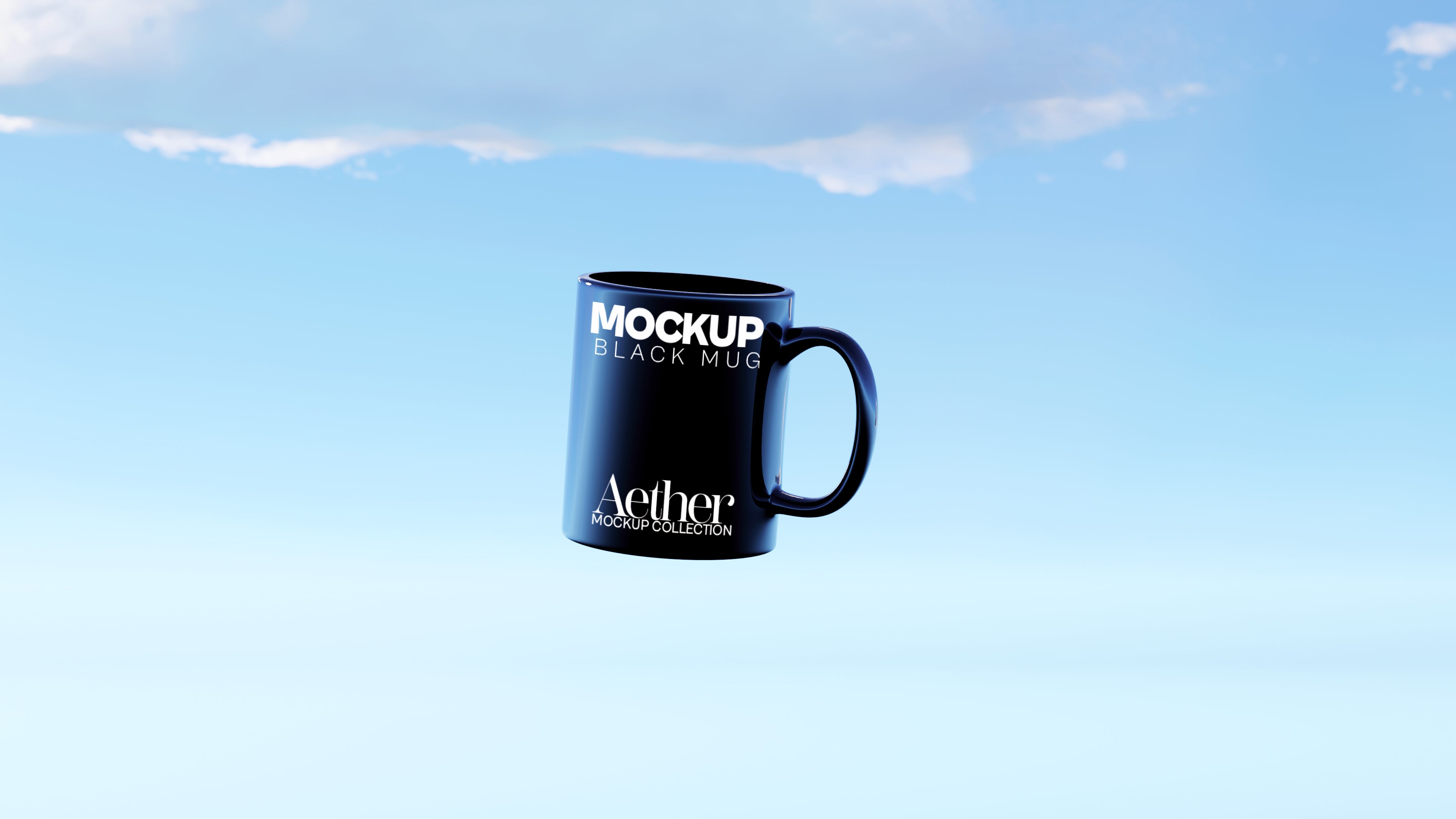 Black Mug Mockup Bundle – Aether Collection (4 PSD)