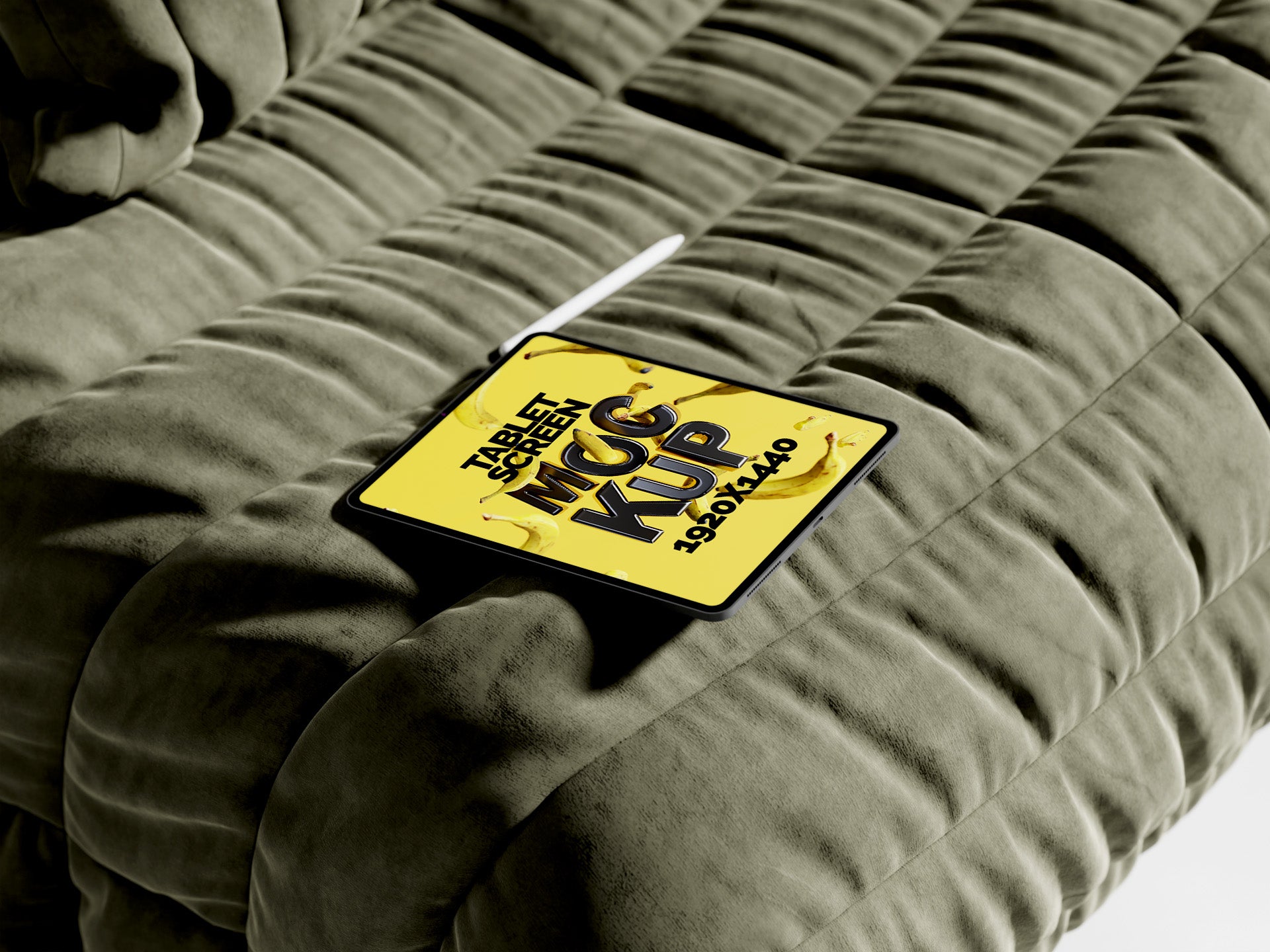 iPad Screen Mockup Bundle – 3 PSDs in Sofa Scene | Crest Collection