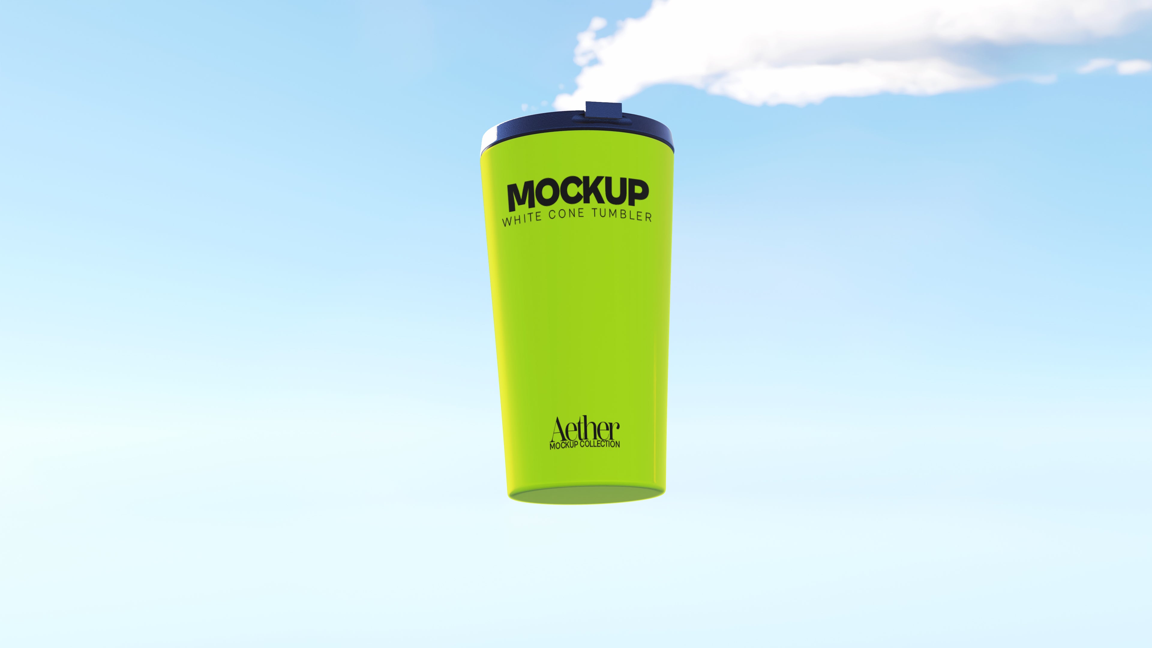 White Cone Tumbler Mockup Bundle – Aether Collection (3 PSD)