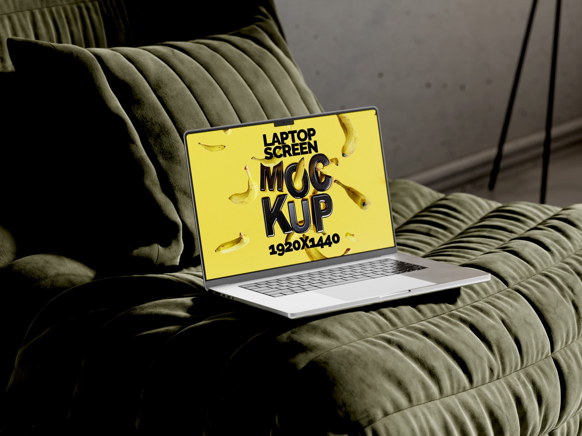 MacBook Pro Screen Mockup Bundle – 3 PSDs in Sofa Scene | Crest Collection