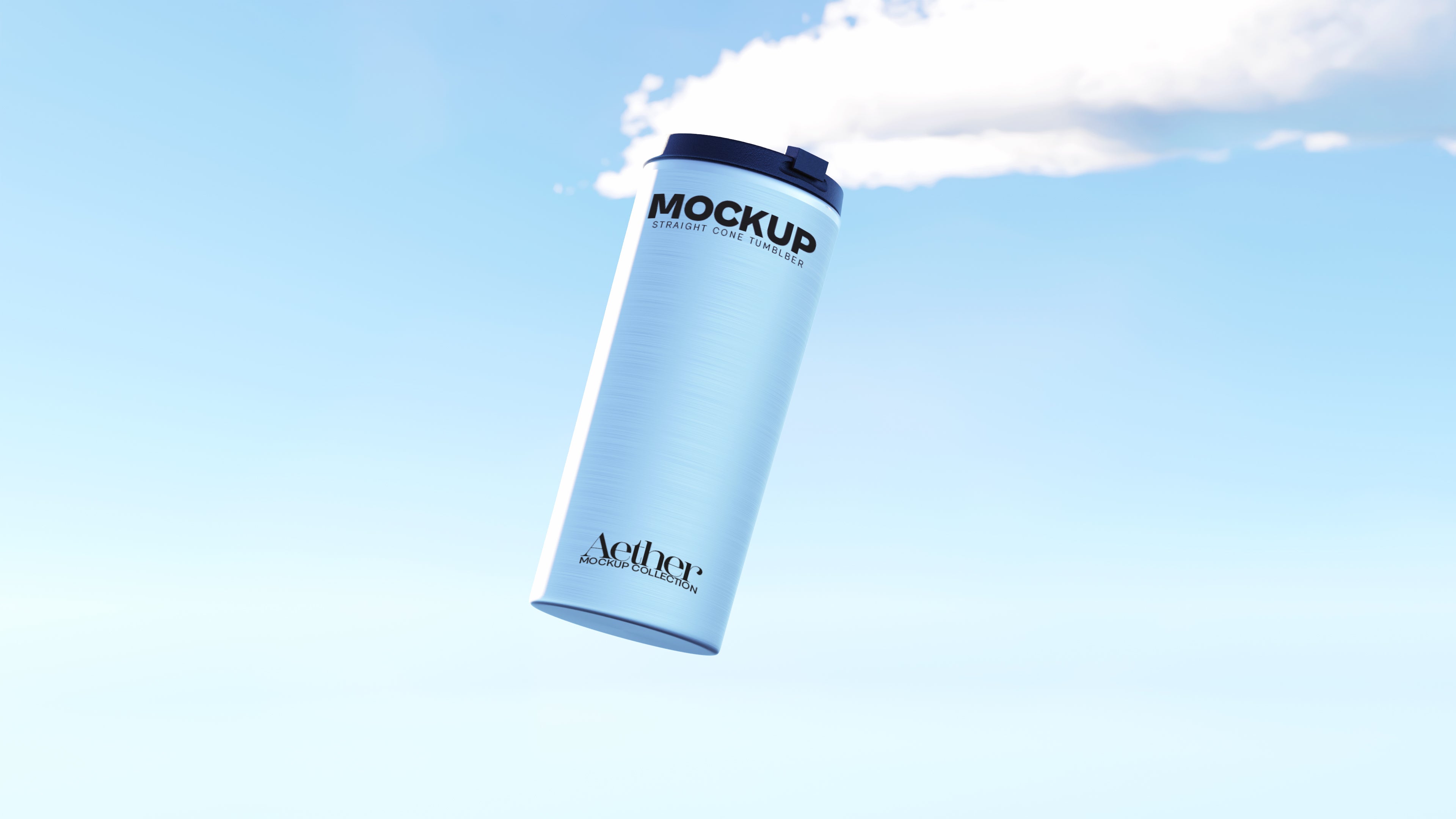 Straight Silver Tumbler Mockup Bundle – Aether Collection (3 PSD)