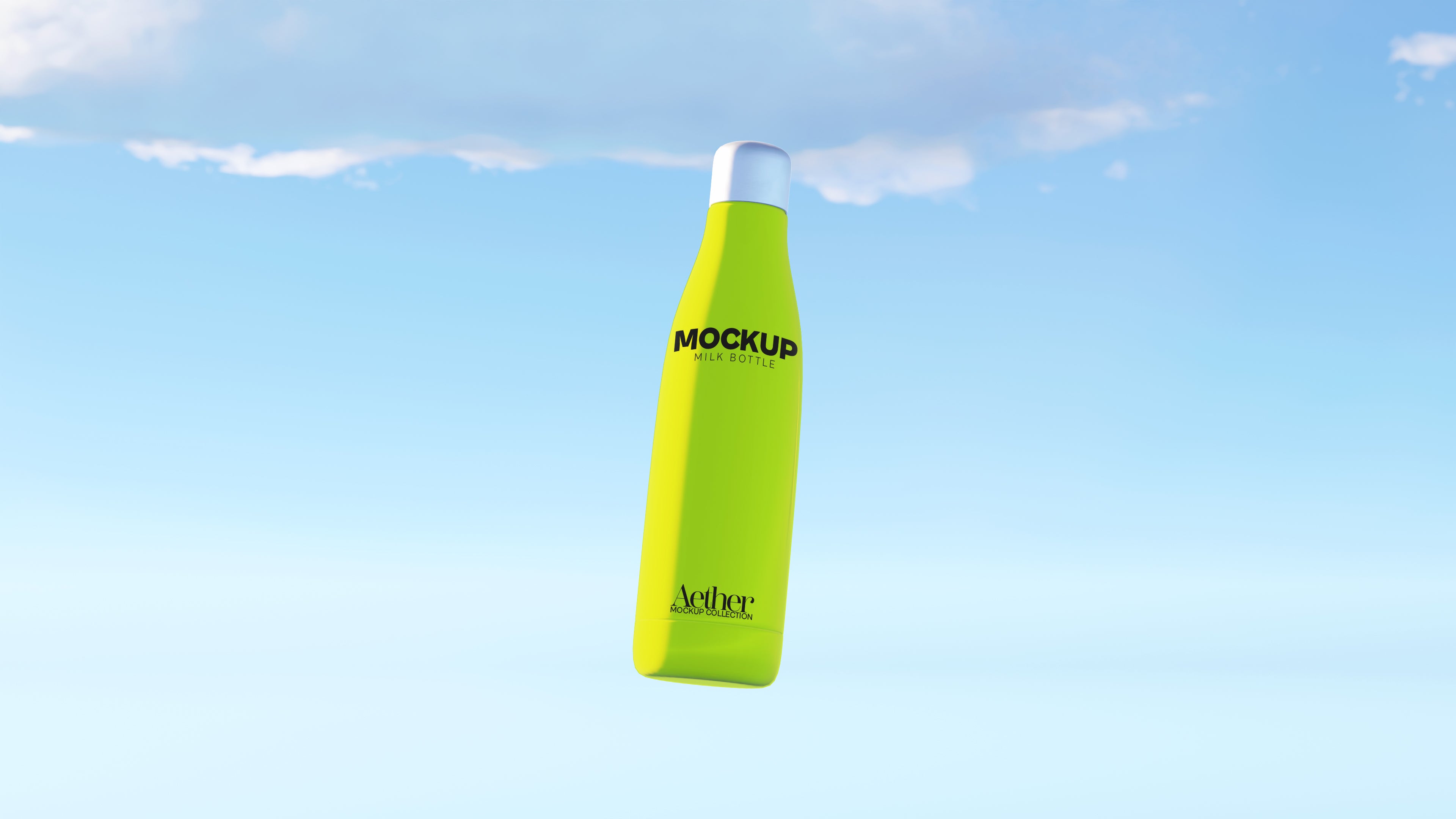 Milk Bottle Tumbler Mockup Bundle – Aether Collection (3 PSD)