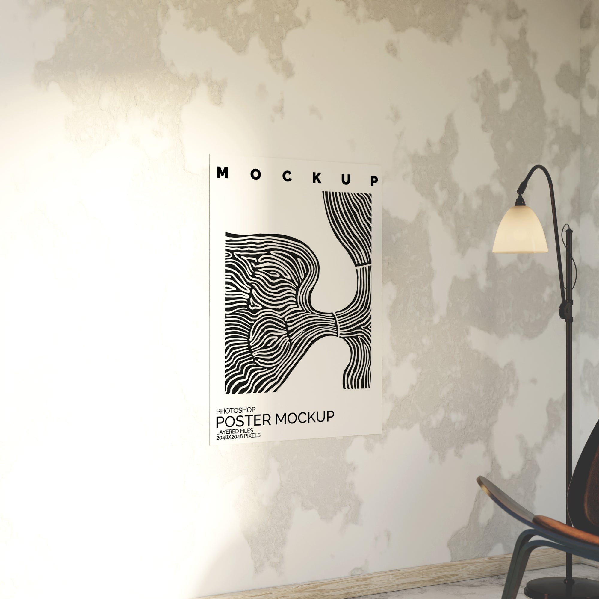 Luxury Poster Mockup Bundle – 4 Minimal PSDs with Stylish Sofa & Contemporary Wall