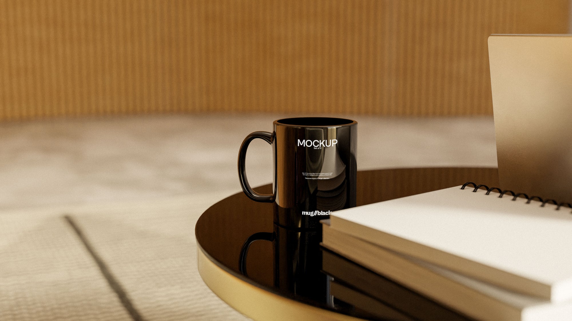 Black Mug Mockup Bundle – Halcyon Collection (2 PSD)