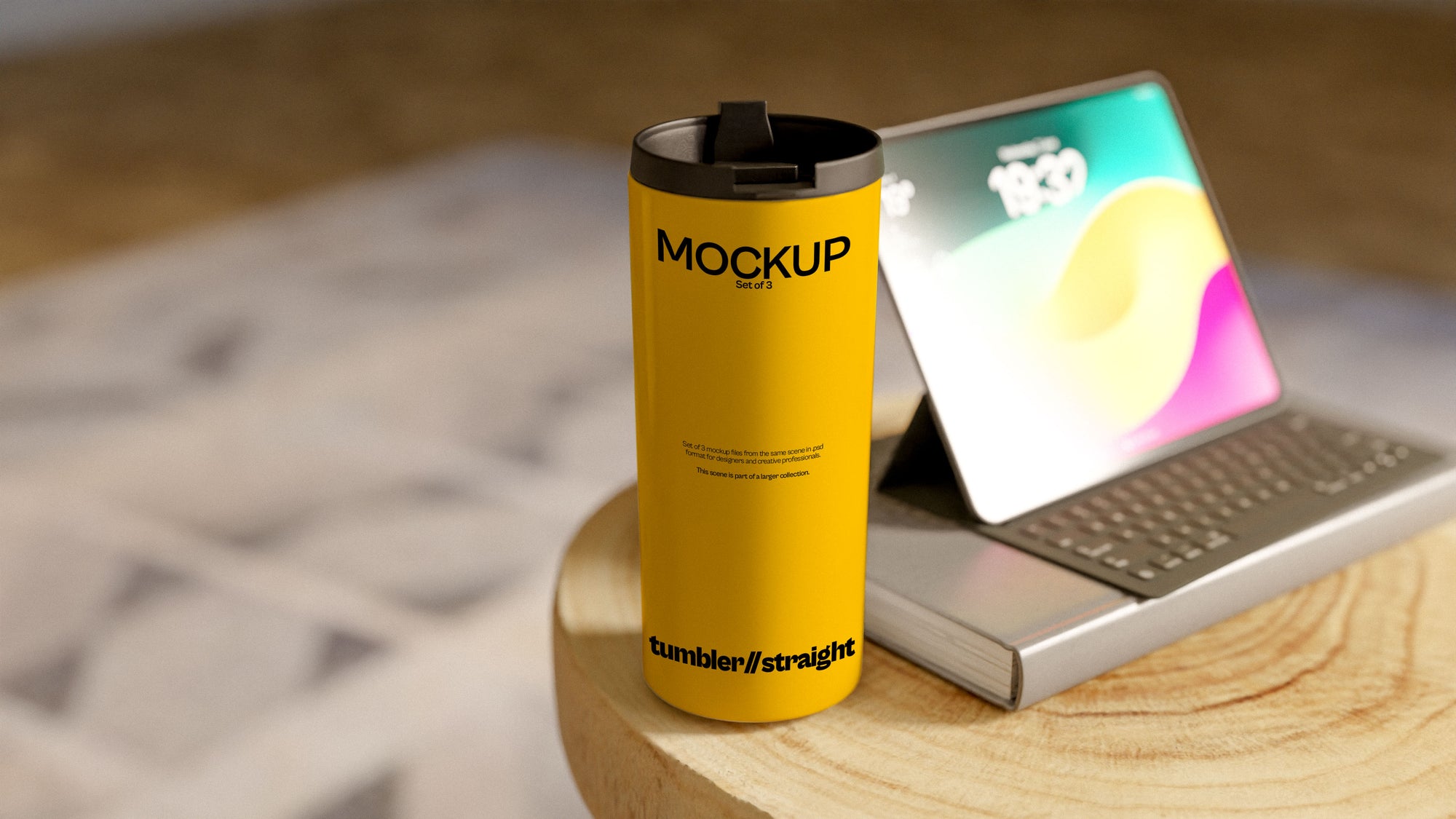 Straight White Sublimation Tumbler Mockup Bundle – Verdant Collection (3 PSD)