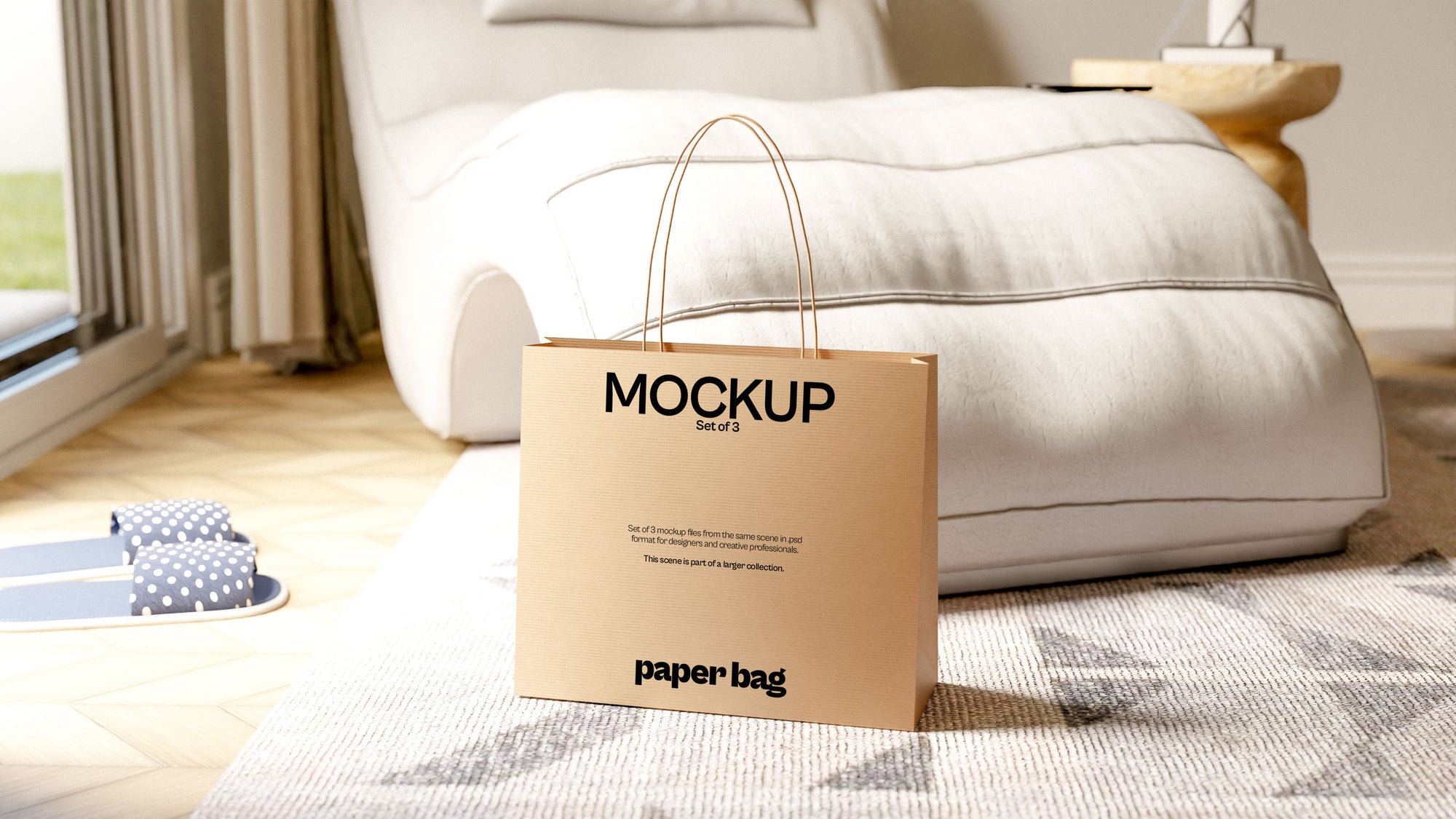 Brown Paper Bag Mockup Bundle – Verdant Collection (3 PSD)