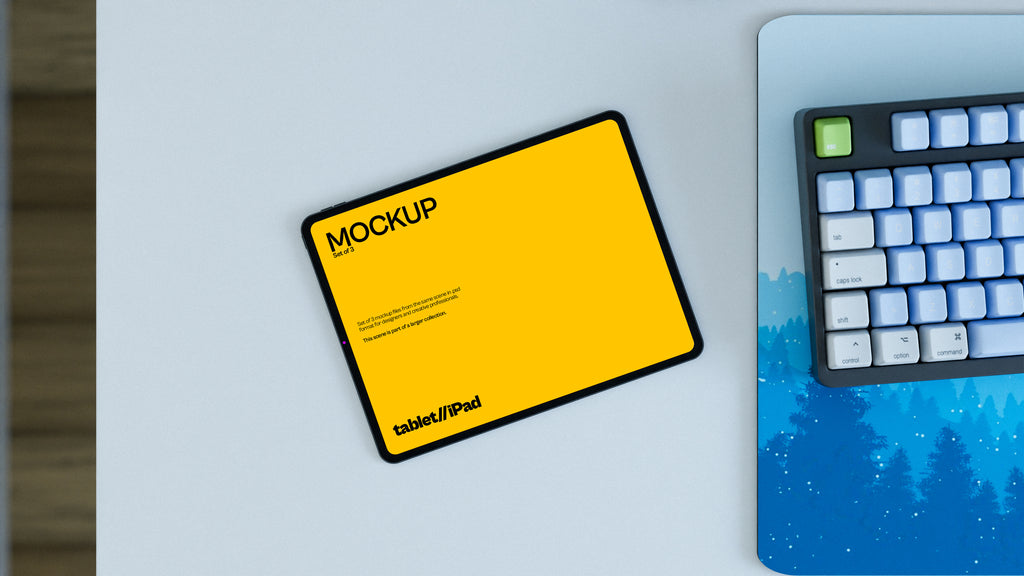 iPad Screen Mockup Bundle – 3 PSDs in Bright Minimal Scene | Lumen Collection