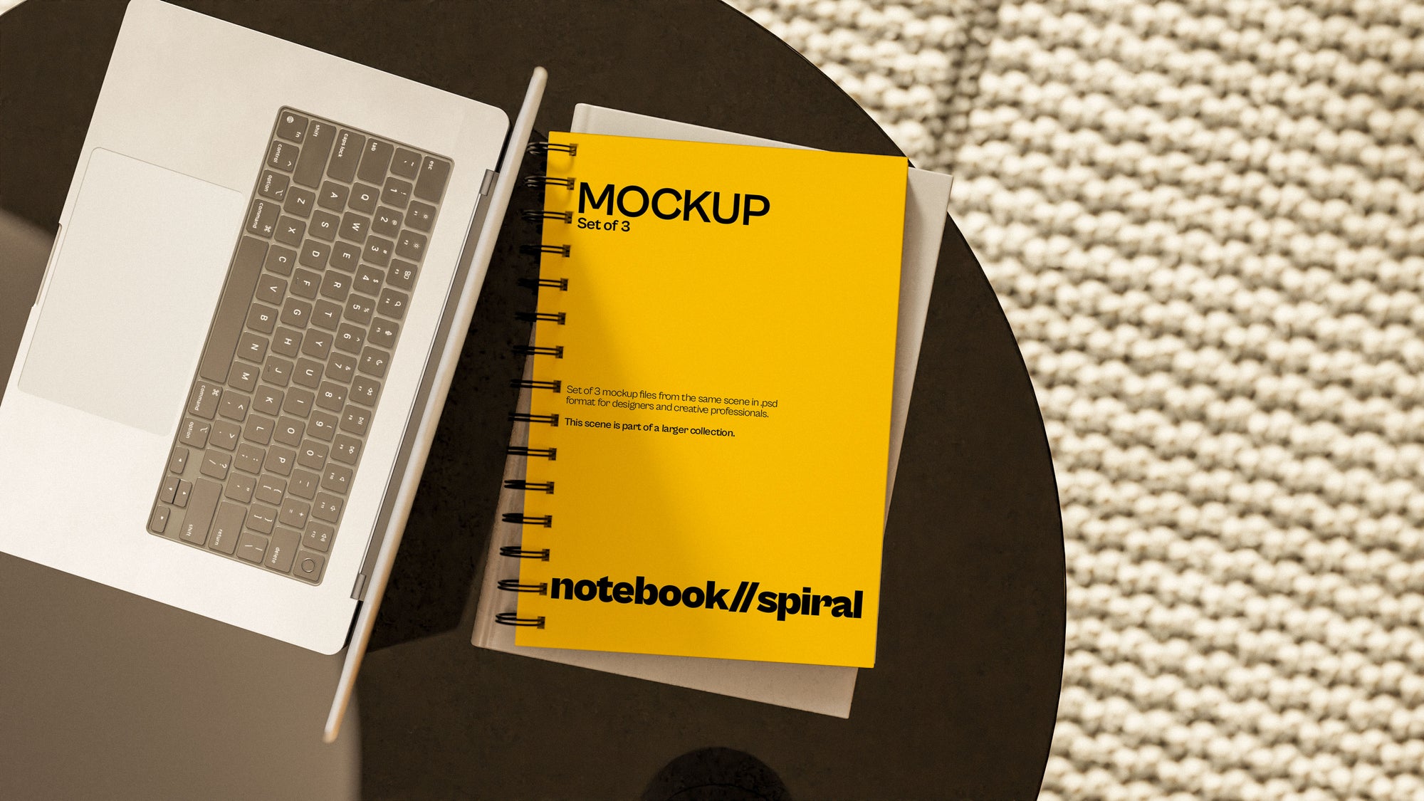 Sublimation Spiral Notebook Mockup Bundle – Halcyon Collection (3 PSD)