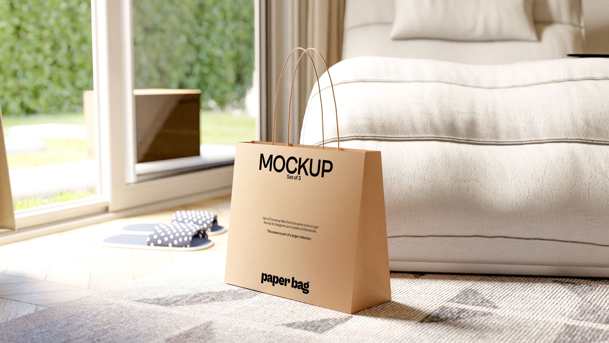 Brown Paper Bag Mockup Bundle – Verdant Collection (3 PSD)