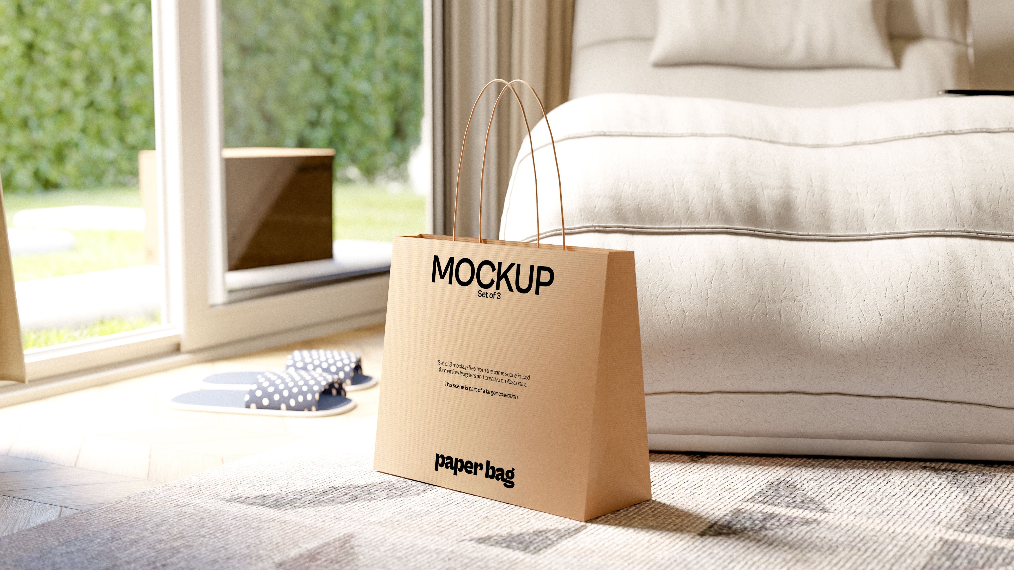 Brown Paper Bag Mockup Bundle – Verdant Collection (3 PSD)